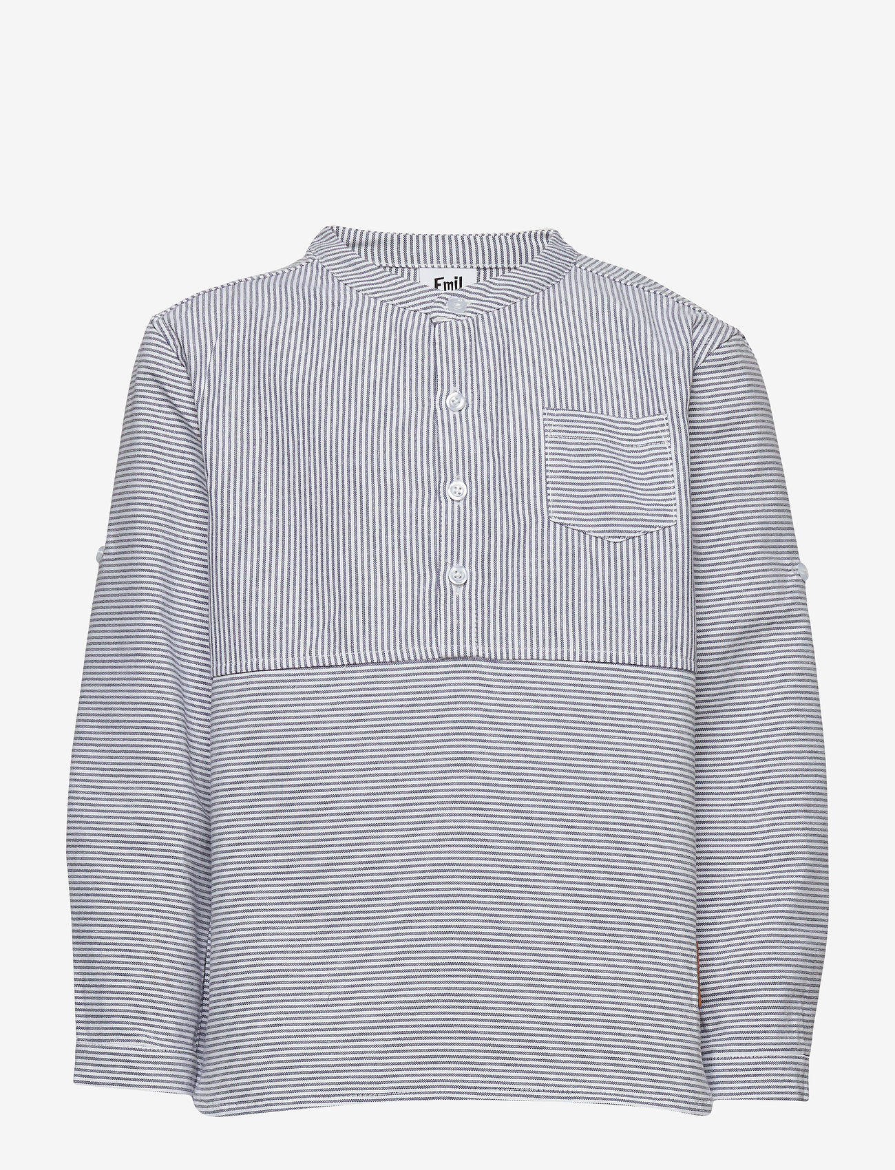 Martinex - EMIL BAND COLLAR SHIRT - langærmede skjorter - blue - 0