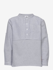 Martinex - EMIL BAND COLLAR SHIRT - long-sleeved shirts - blue - 0