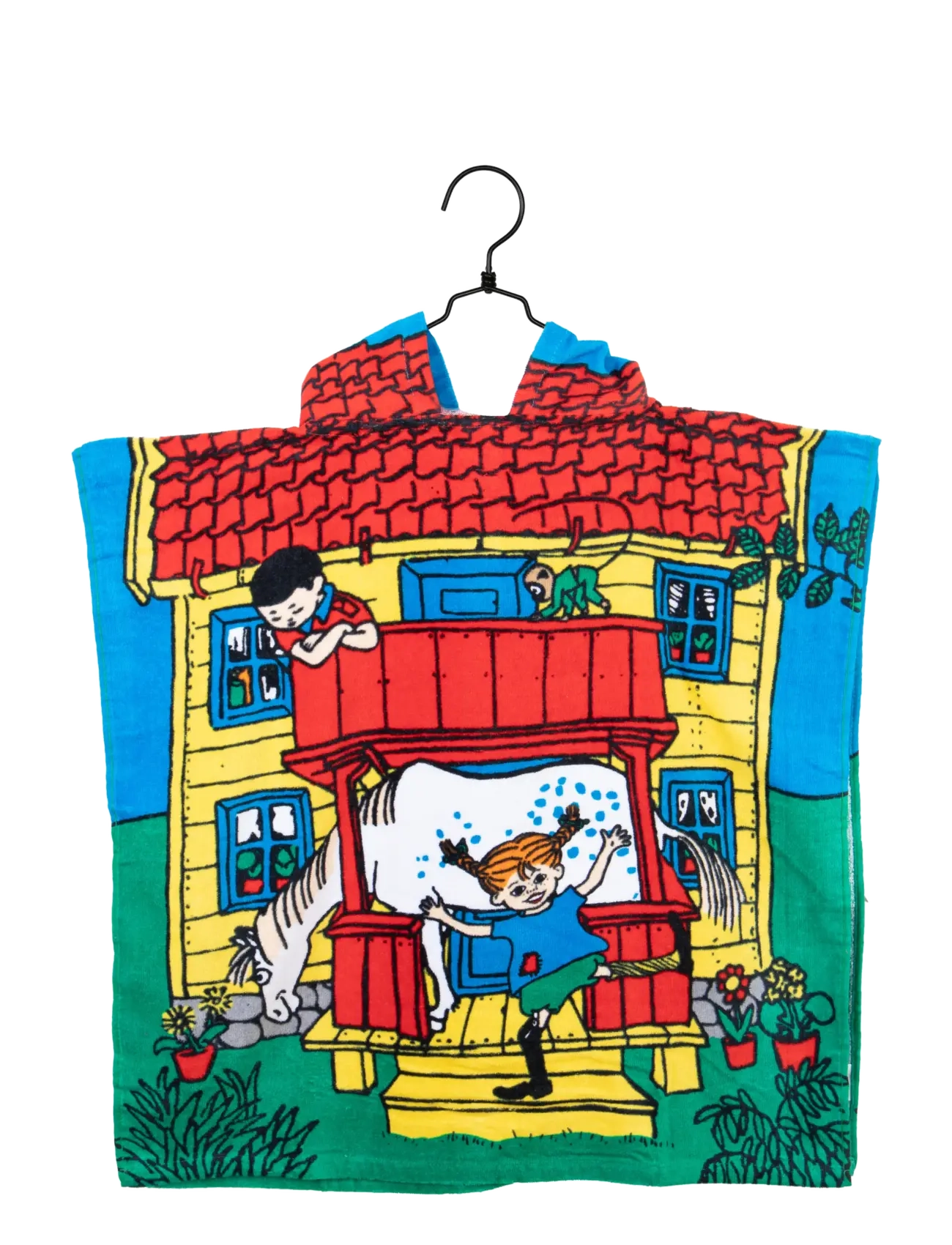 Pippi Langstrømpe Villekulla Badponcho, 60/60, Yellow, Nat- & Undertøj > Badekåber, Børn
