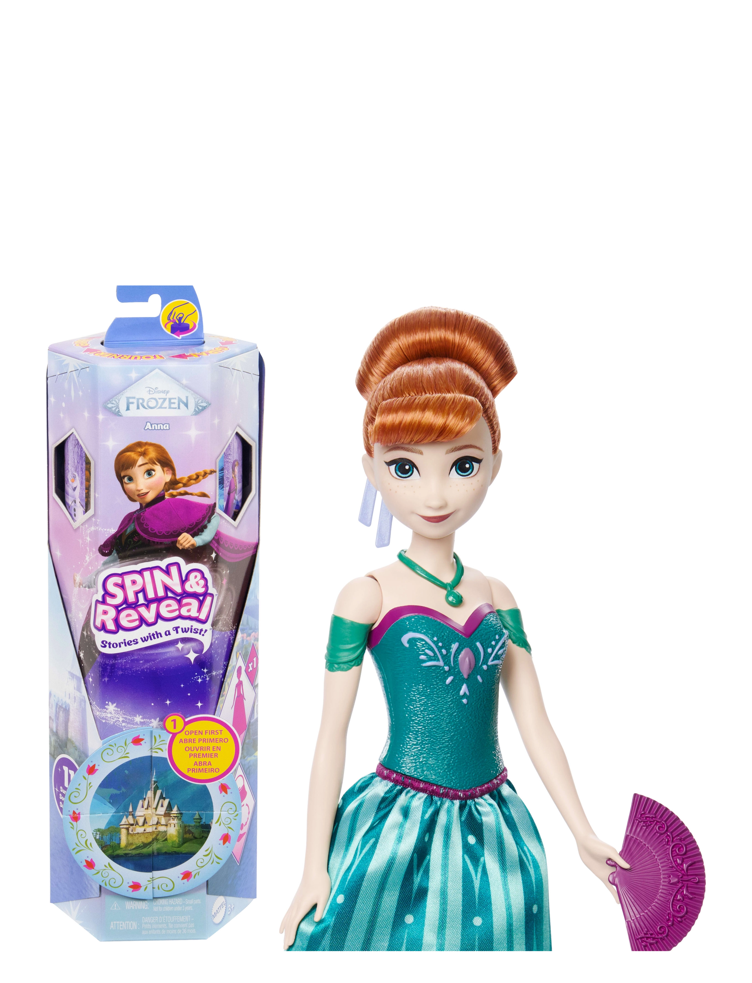 Frost Disney Frozen Spin & Reveal Anna Fashion Doll & Accessories With 11 Surprises From Disney Movie, Børn, Dolls, Multi/mønstret, Str: ONE SIZE
