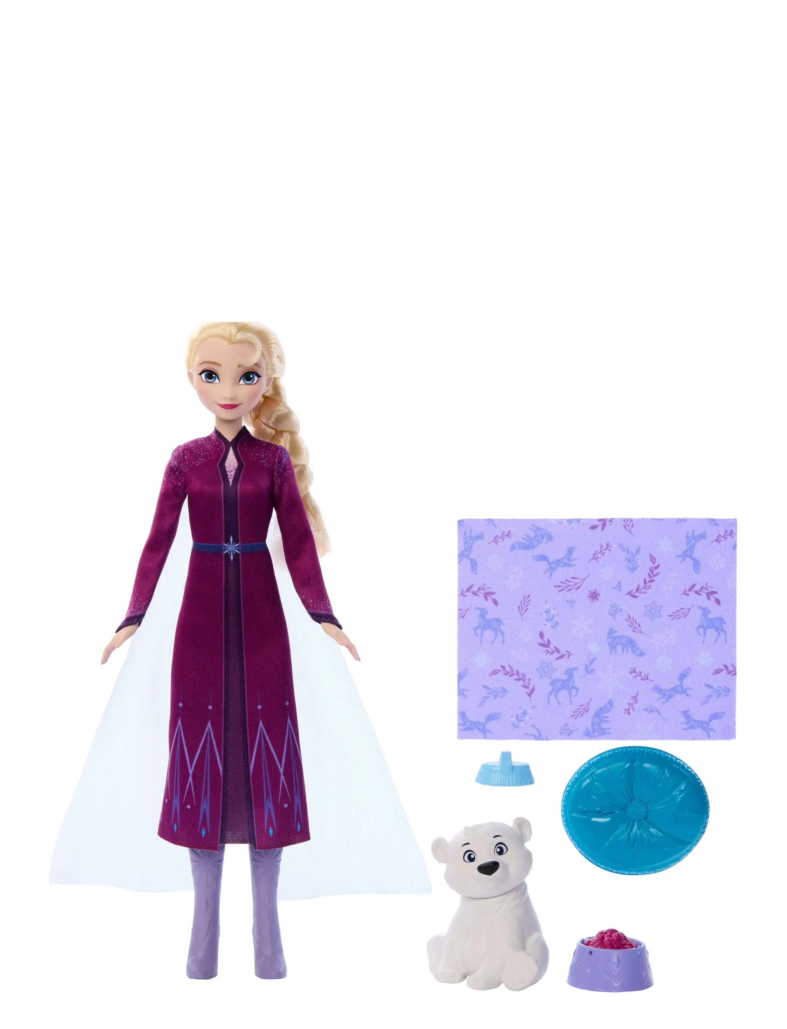 Frost Disney Frozen Elsa Fashion Doll & Polar Bear Cub Figure with 4 Nurturing Accessories - Leksaker 3-5 år - MULTI COLOR / multi