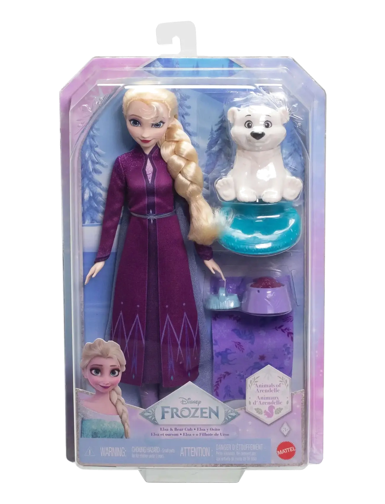 Frost - Disney Frozen Elsa Fashion Doll & Polar Bear Cub Figure with 4 Nurturing Accessories - dockor - multi color - 5