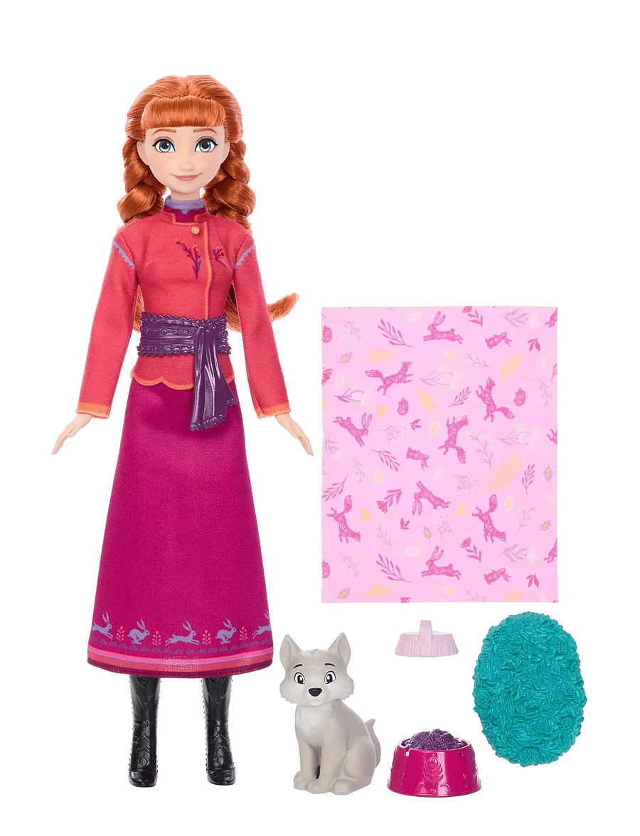 Disney Frozen - Disney Frozen Anna Fashion Doll & Wolf Cub Figure with 4 Nurturing Accessories Inspired by Movie - die niedrigsten preise - multi color - 5