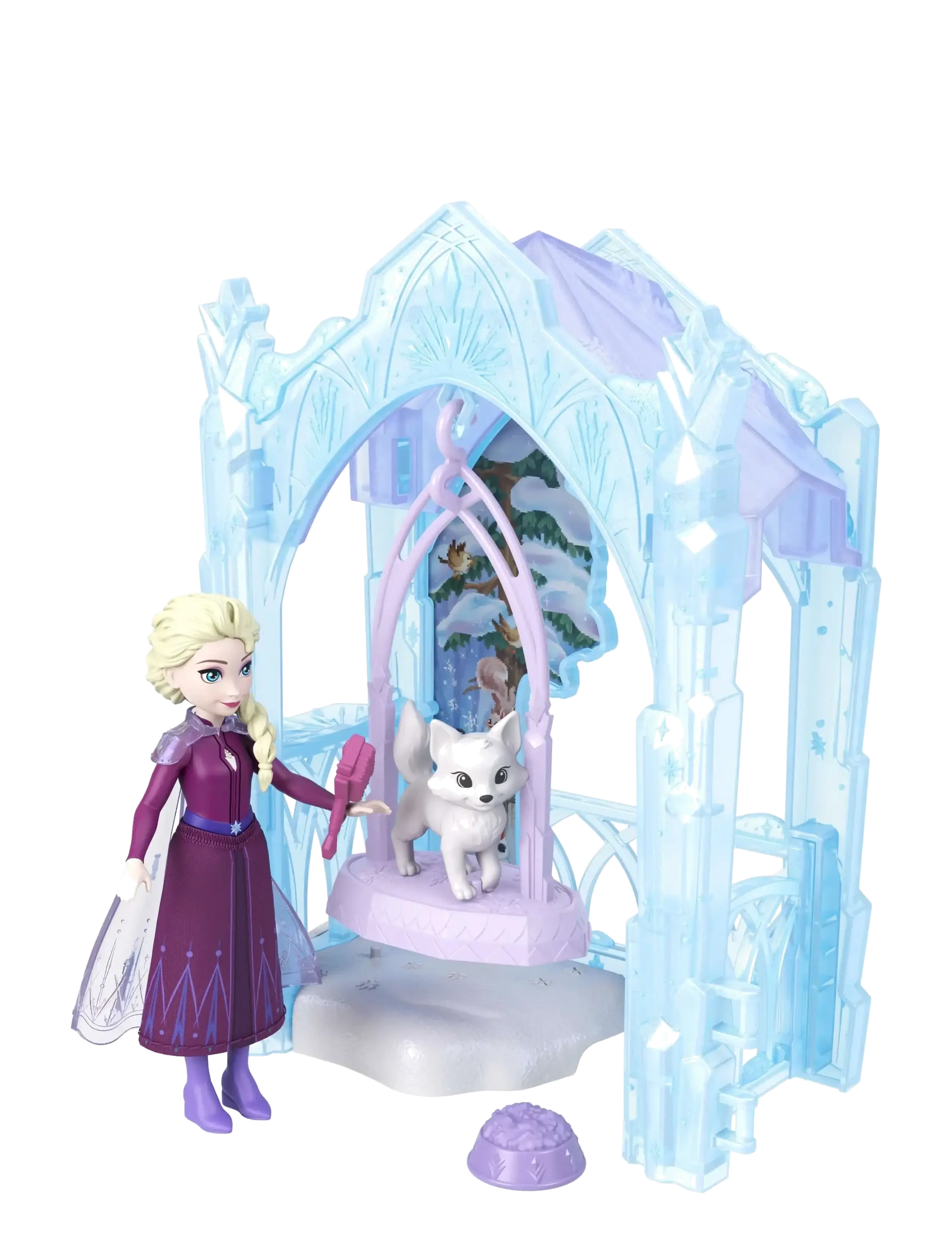 Frost Disney Frozen Storytime Stackers Elsa Small Doll & Icy Animal Hideaway Playset W/ Fox & Bird Figures, One Size, Purple, Dukker Og Tilbehør > Duk