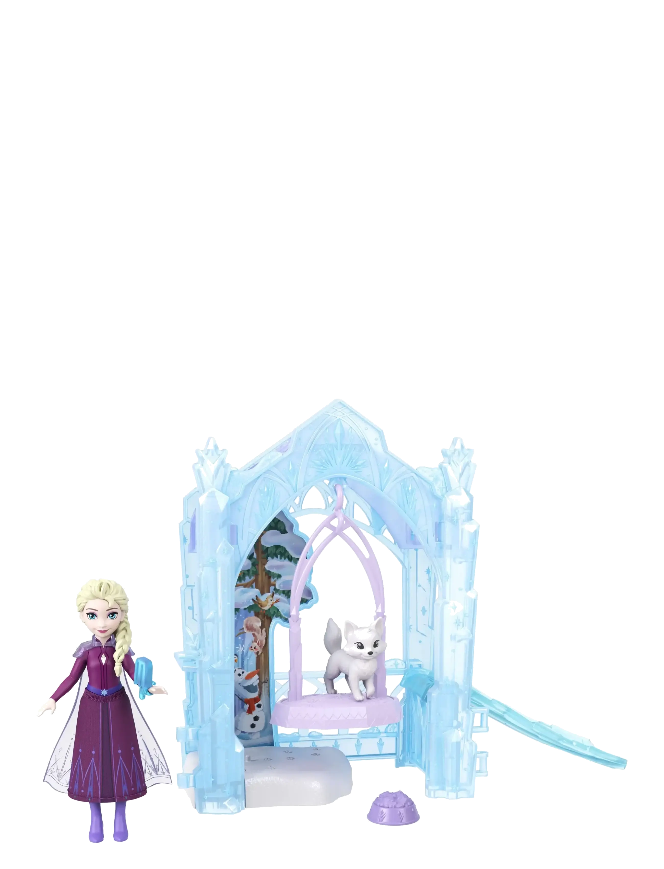 Frost - Disney Frozen Storytime Stackers Elsa Small Doll & Icy Animal Hideaway Playset w/ Fox & Bird Figures - dukker - multicolor - 3