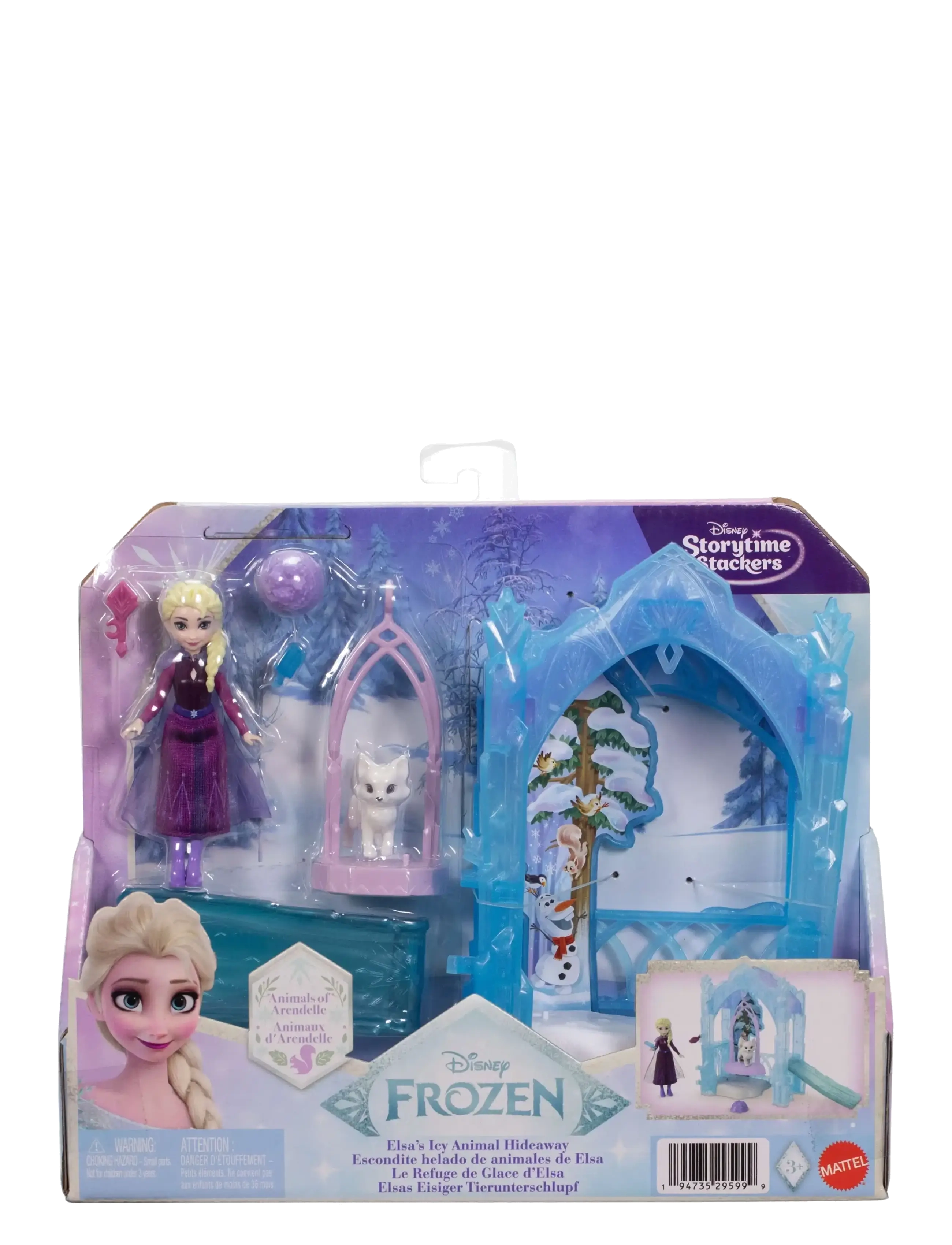 Frost - Disney Frozen Storytime Stackers Elsa Small Doll & Icy Animal Hideaway Playset w/ Fox & Bird Figures - dukker - multicolor - 5