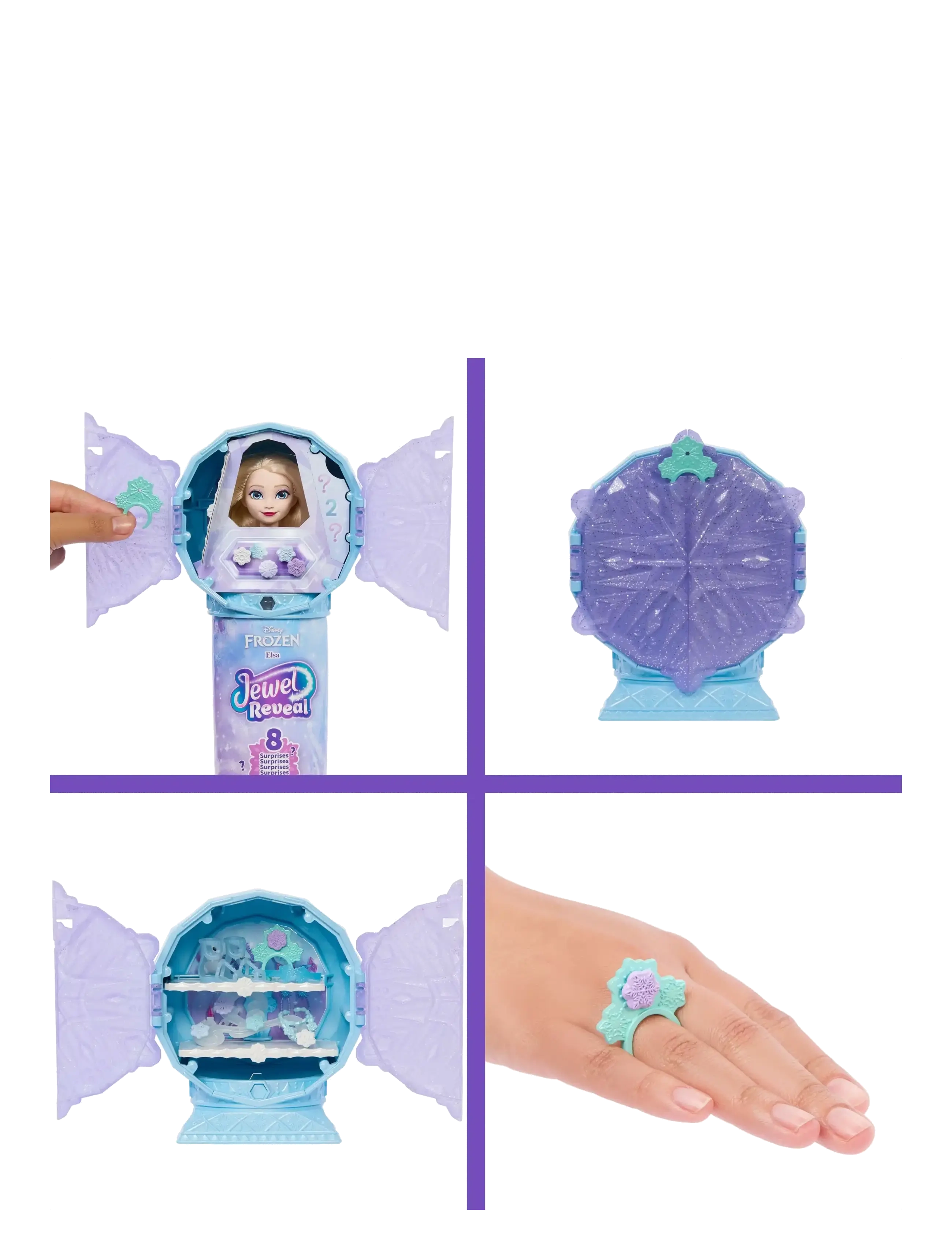 Die Eiskönigin - Disney Frozen Jewel Reveal Elsa Fashion Doll w/ 8 Surprises Including Gem Box & 10 Accessories - puppen - multicolor - 3