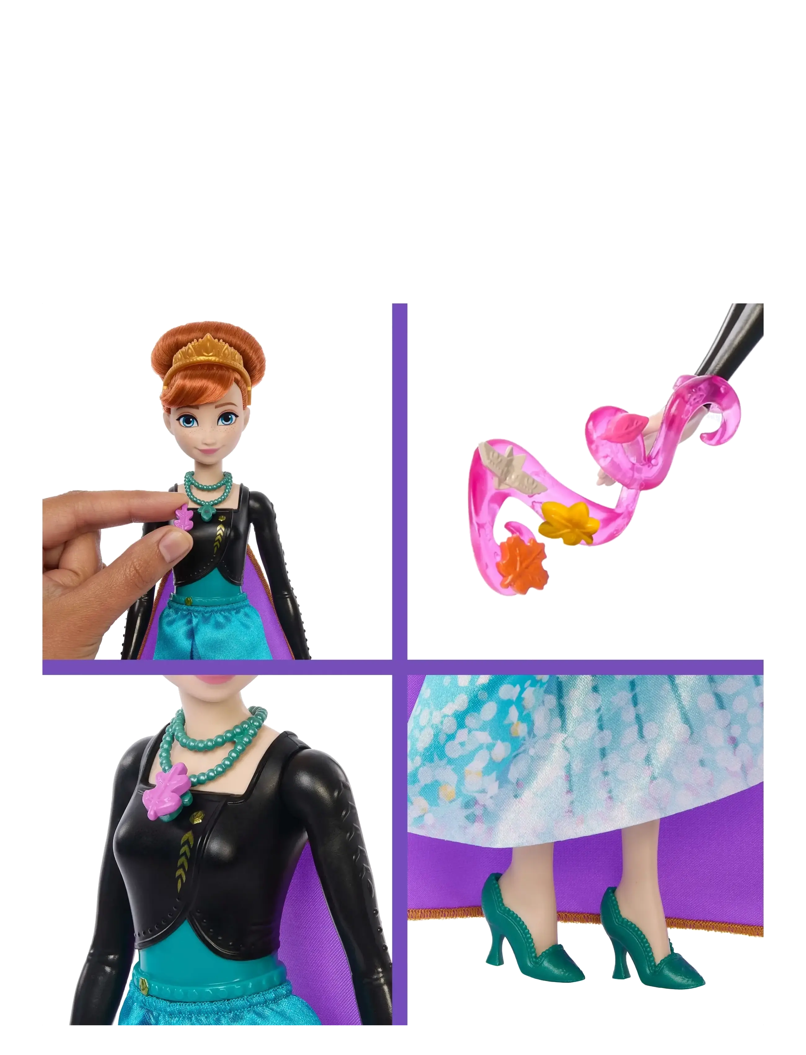 Die Eiskönigin - Disney Frozen Jewel Reveal Anna Fashion Doll w/ 8 Surprises Including Gem Box & 10 Accessories - puppen - multicolor - 2
