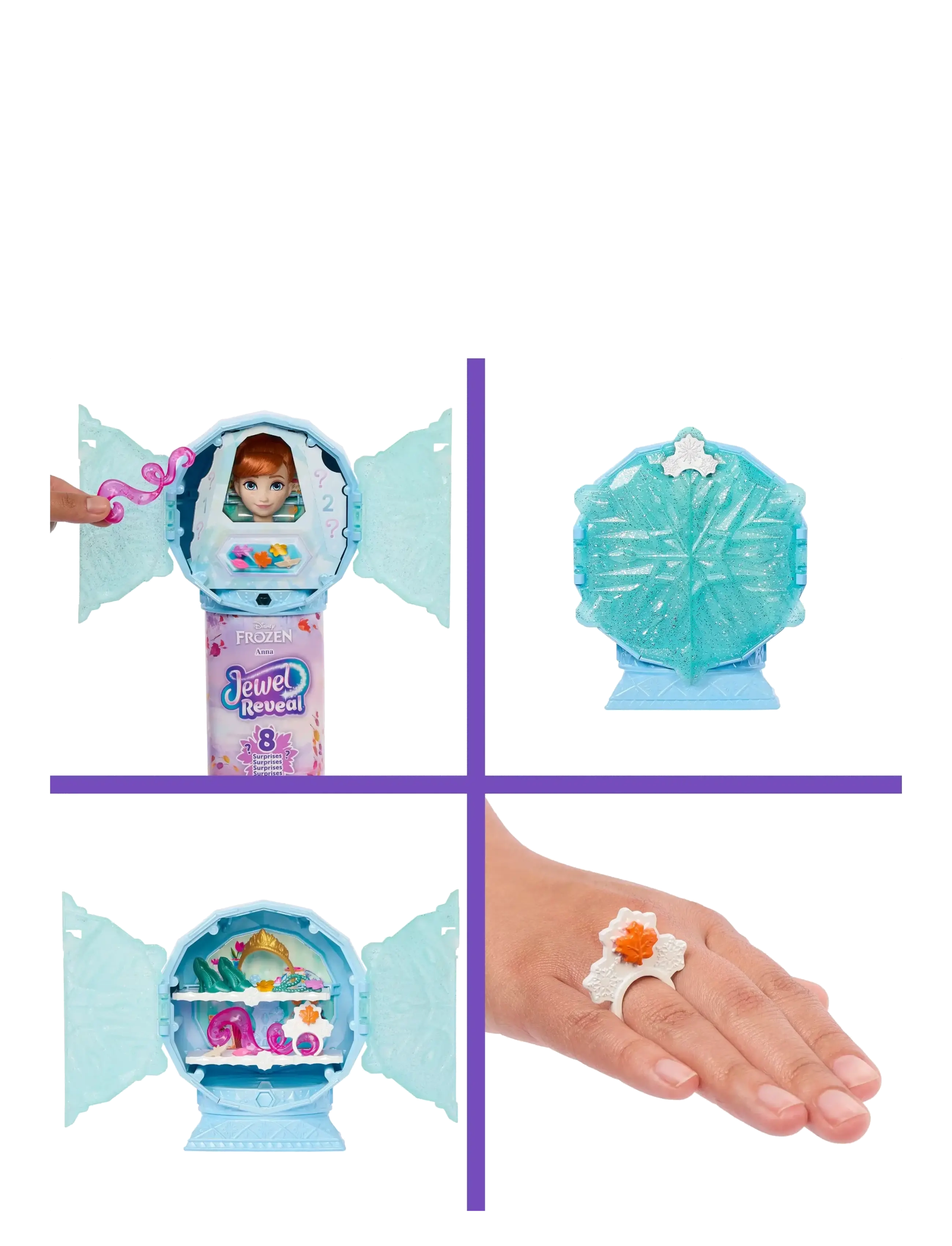 Die Eiskönigin - Disney Frozen Jewel Reveal Anna Fashion Doll w/ 8 Surprises Including Gem Box & 10 Accessories - puppen - multicolor - 3