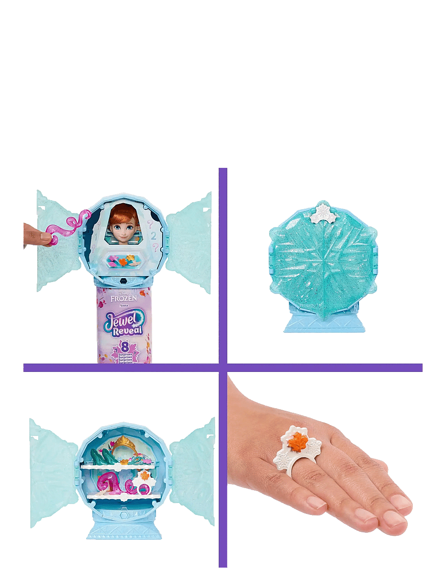 Die Eiskönigin - Disney Frozen Jewel Reveal Anna Fashion Doll w/ 8 Surprises Including Gem Box & 10 Accessories - puppen - multicolor - 3