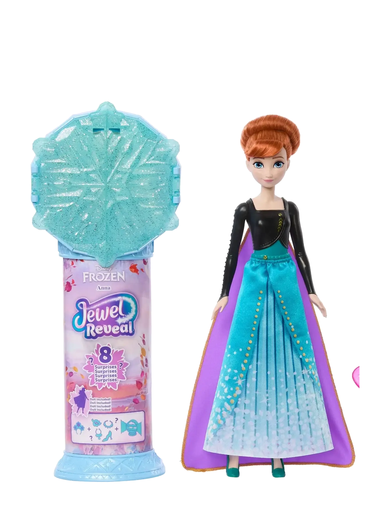 Die Eiskönigin - Disney Frozen Jewel Reveal Anna Fashion Doll w/ 8 Surprises Including Gem Box & 10 Accessories - puppen - multicolor - 4