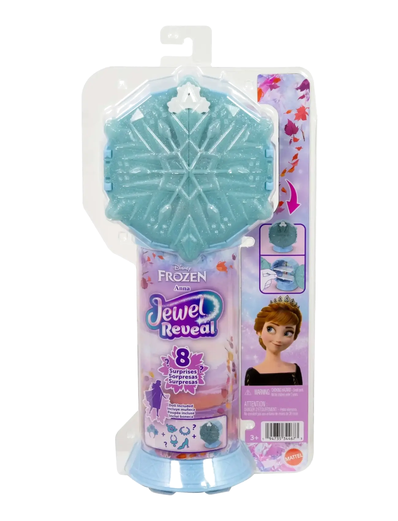 Die Eiskönigin - Disney Frozen Jewel Reveal Anna Fashion Doll w/ 8 Surprises Including Gem Box & 10 Accessories - puppen - multicolor - 5