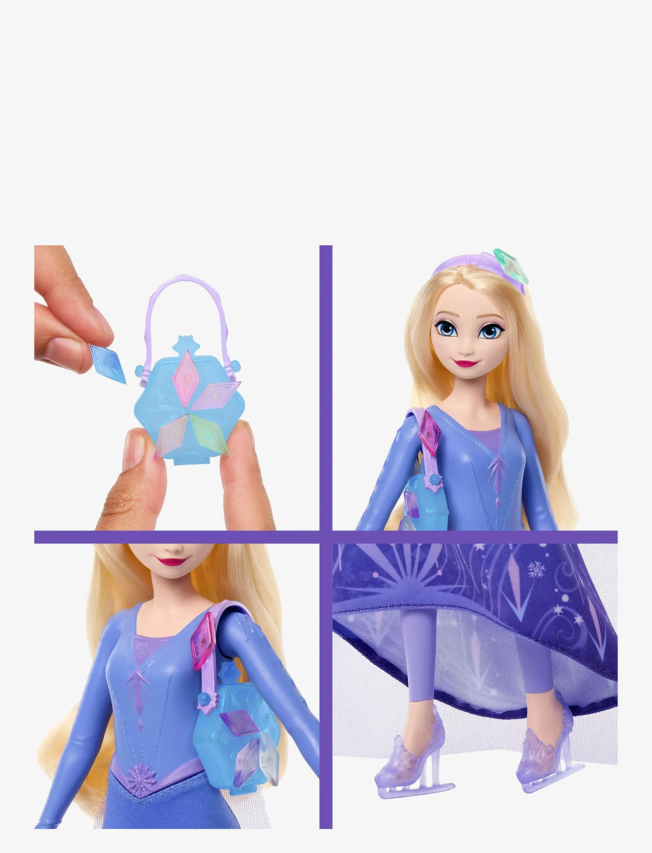 Frost - Disney Frozen Jewel Reveal Ice Skating Elsa Fashion Doll with 8 Surprises Including Gem Box & Accy - dukker - multi color - 1