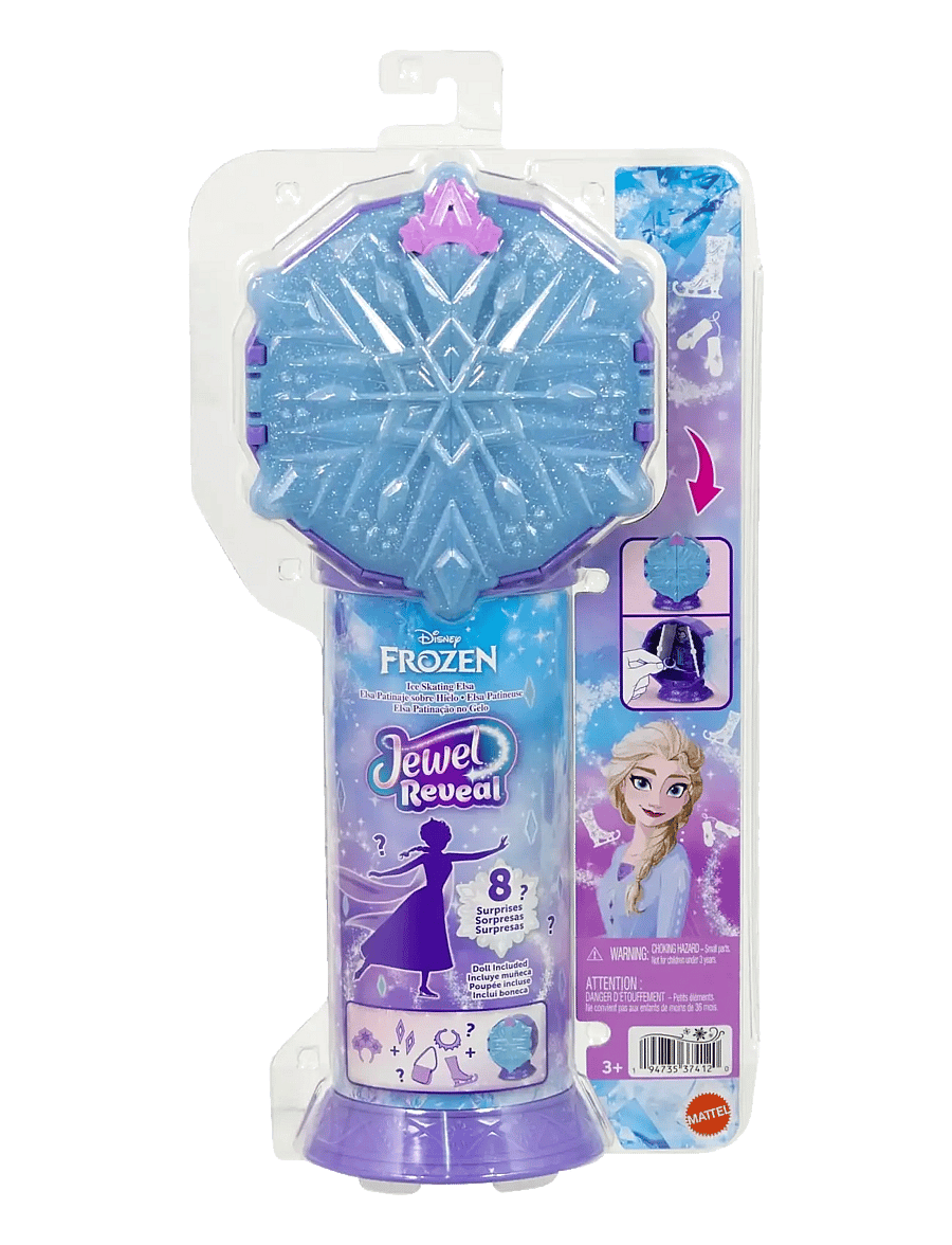 „Frozen“ - Disney Frozen Jewel Reveal Ice Skating Elsa Fashion Doll with 8 Surprises Including Gem Box & Accy - lėlės - multi color - 5