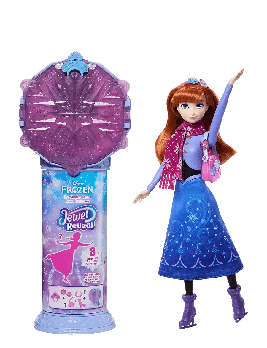 Die Eiskönigin - Disney Frozen Jewel Reveal Ice Skating Anna Fashion Doll with 8 Surprises Including Gem Box & Accy - puppen - multicolor - 0