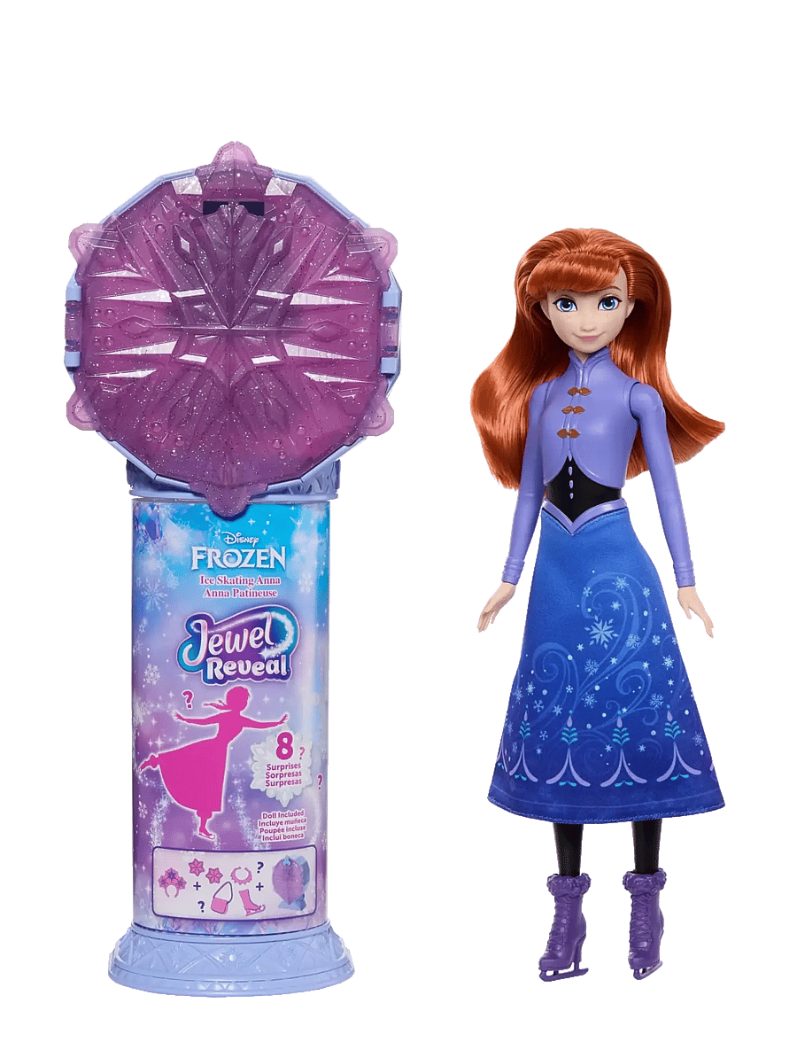 Die Eiskönigin - Disney Frozen Jewel Reveal Ice Skating Anna Fashion Doll with 8 Surprises Including Gem Box & Accy - puppen - multicolor - 2