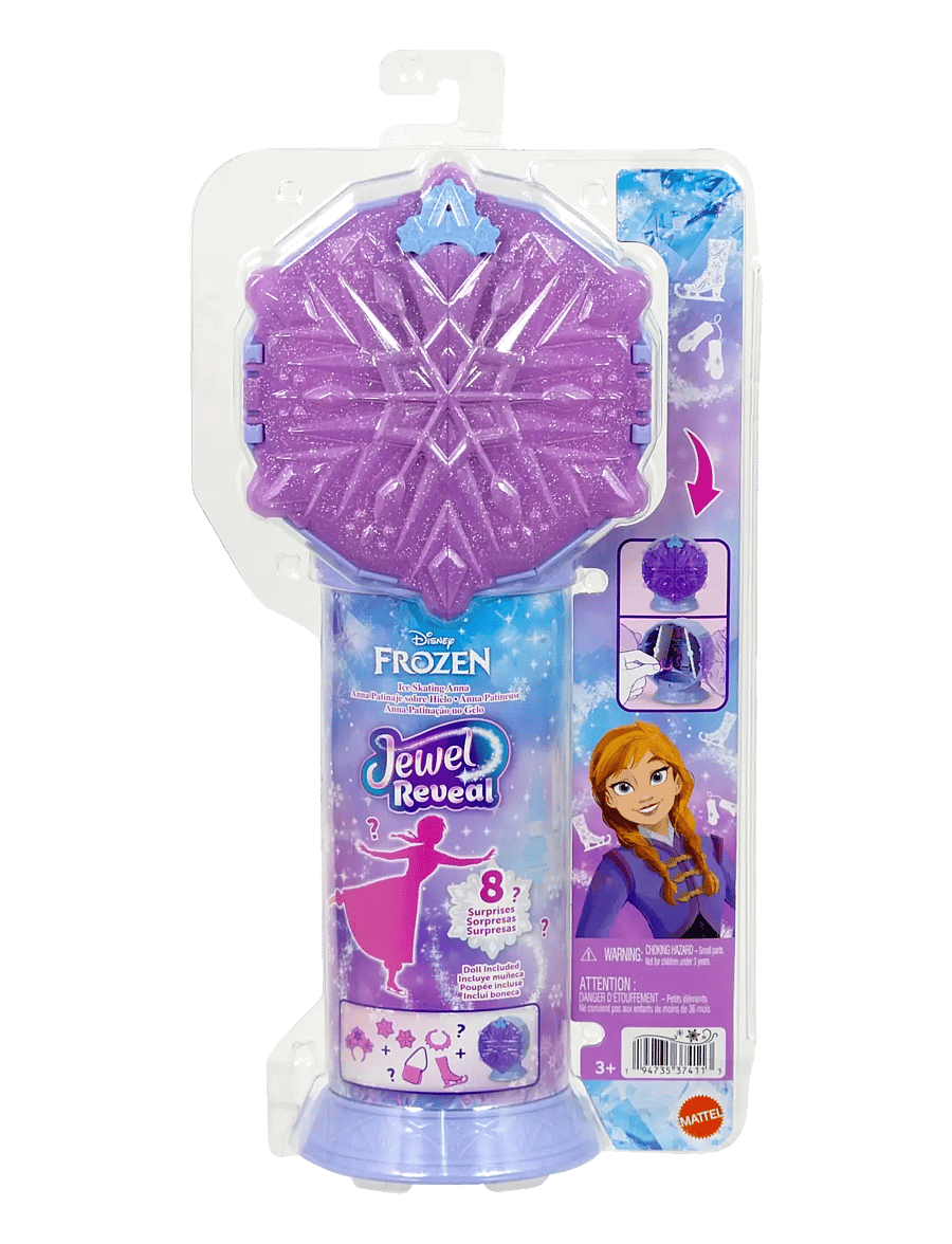 Die Eiskönigin - Disney Frozen Jewel Reveal Ice Skating Anna Fashion Doll with 8 Surprises Including Gem Box & Accy - puppen - multicolor - 3