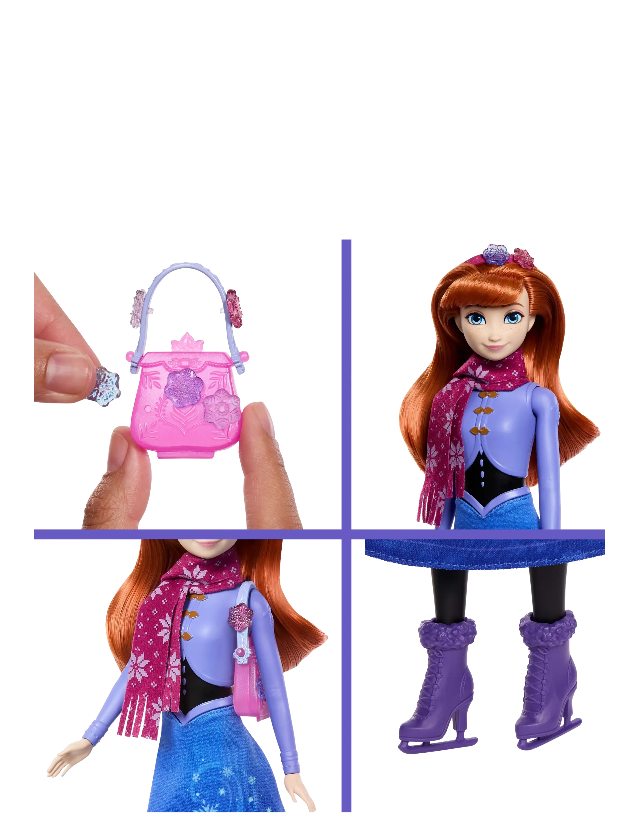 Die Eiskönigin - Disney Frozen Jewel Reveal Ice Skating Anna Fashion Doll with 8 Surprises Including Gem Box & Accy - puppen - multicolor - 4