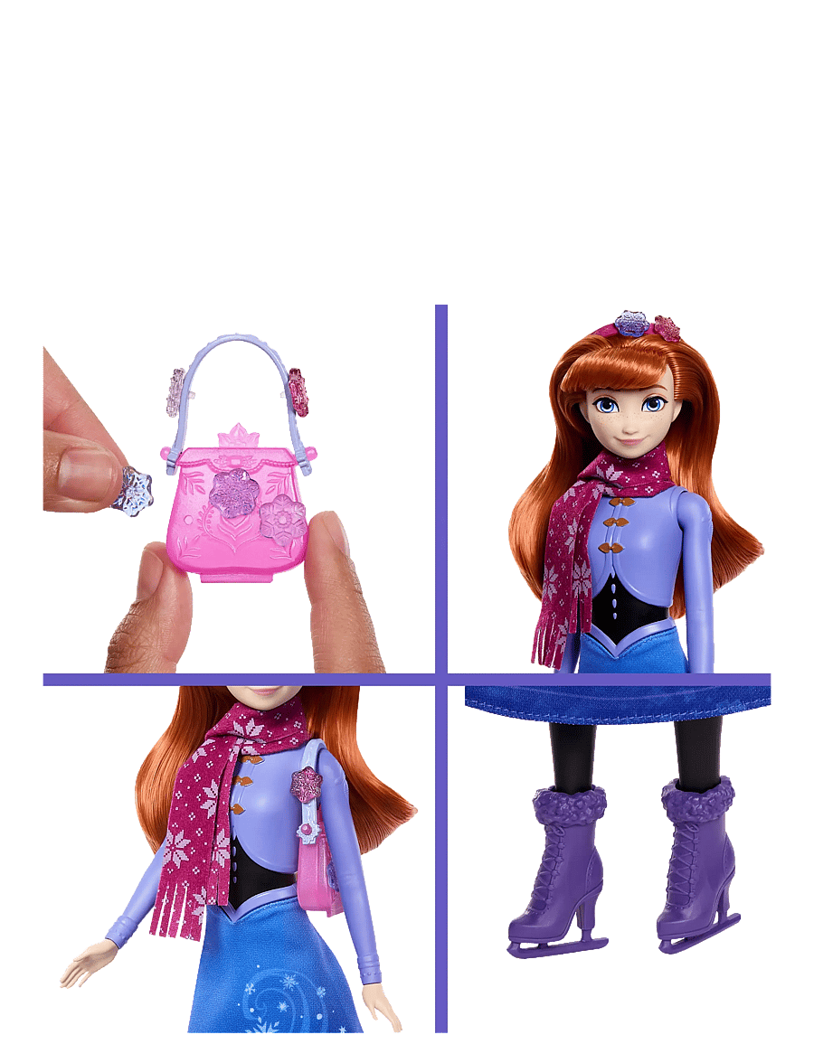 Die Eiskönigin - Disney Frozen Jewel Reveal Ice Skating Anna Fashion Doll with 8 Surprises Including Gem Box & Accy - puppen - multicolor - 4