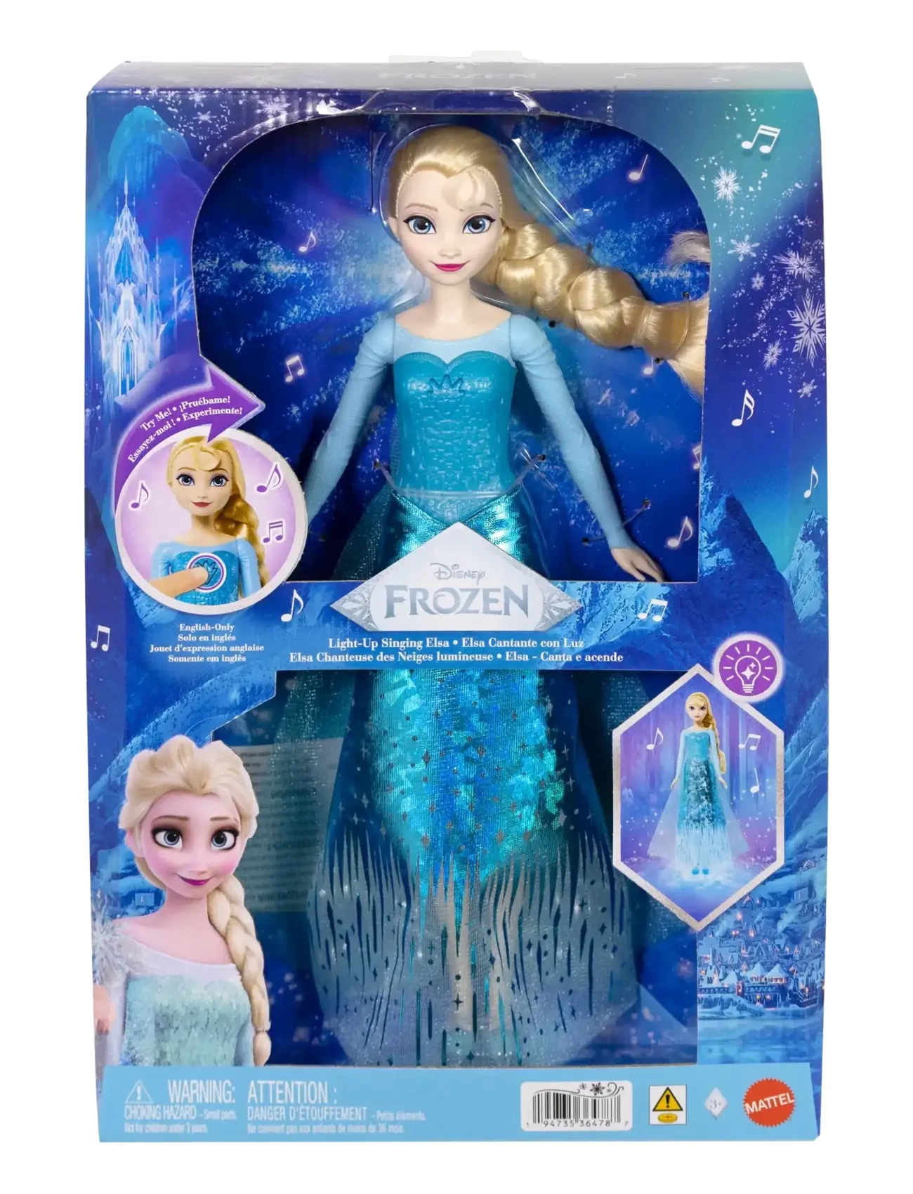 Külmunud - Disney Frozen Singing Elsa Fashion Doll with Lights & Music, Sings “Let It Go” in 4 Languages - multicolor - 2