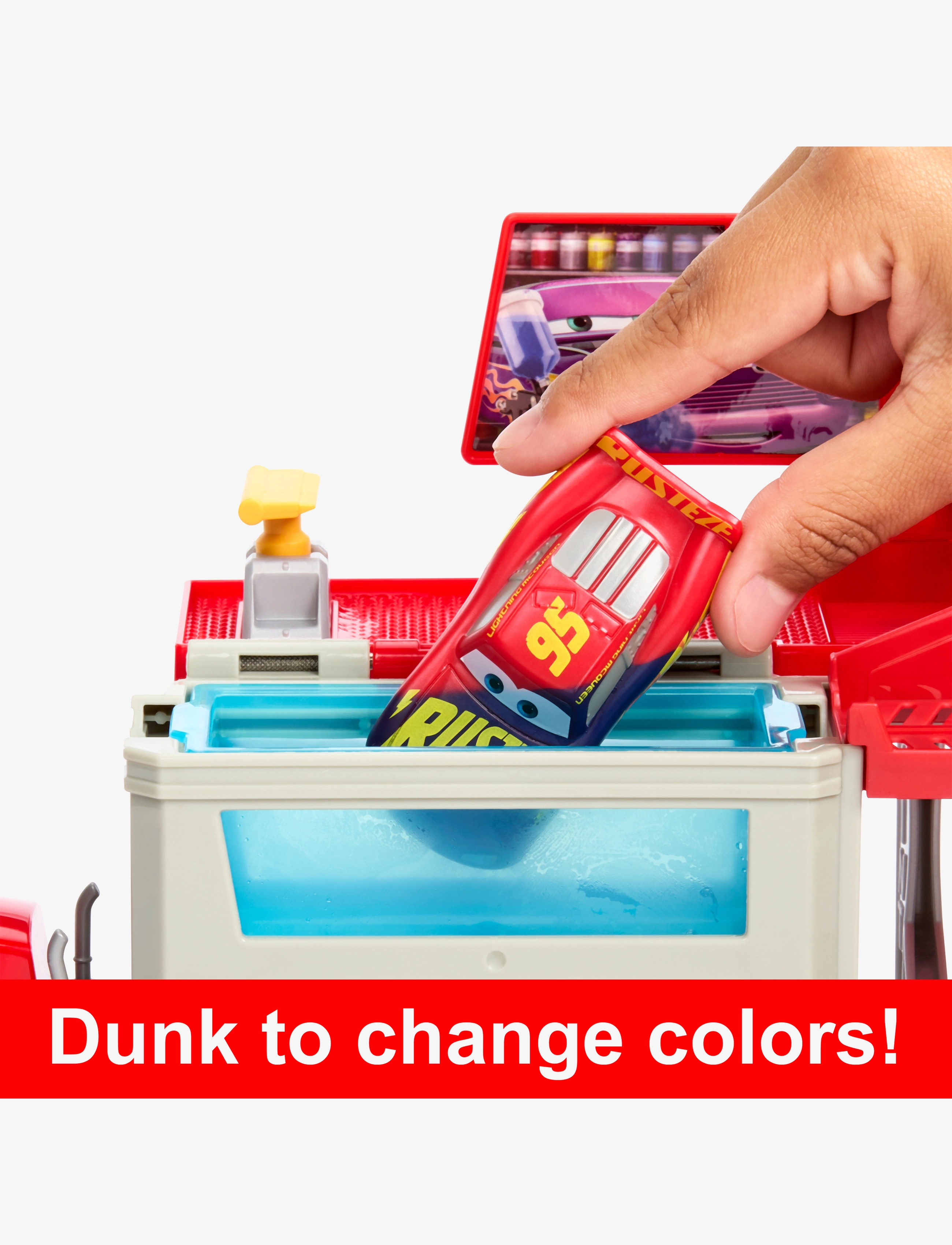 Disney Pixar Cars - Disney Pixar Cars Disney and Pixar Color Changers Mobile Paint Shop Mack Playset - multicolor - 5