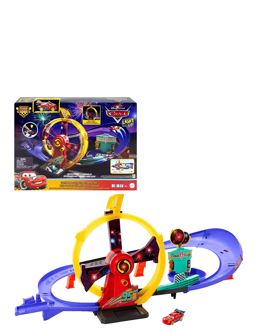 Disney Pixar Cars - DIsney and Pixar Cars Race to Celebrate Lightning McQueen Celebration Raceway Playset - multicolor - 1