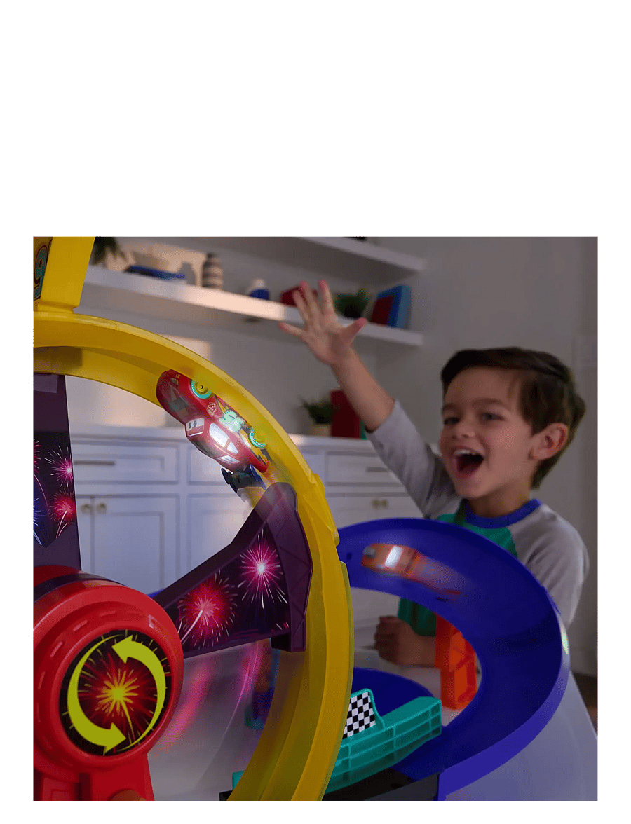 Disney Pixar Cars - DIsney and Pixar Cars Race to Celebrate Lightning McQueen Celebration Raceway Playset - multicolor - 0