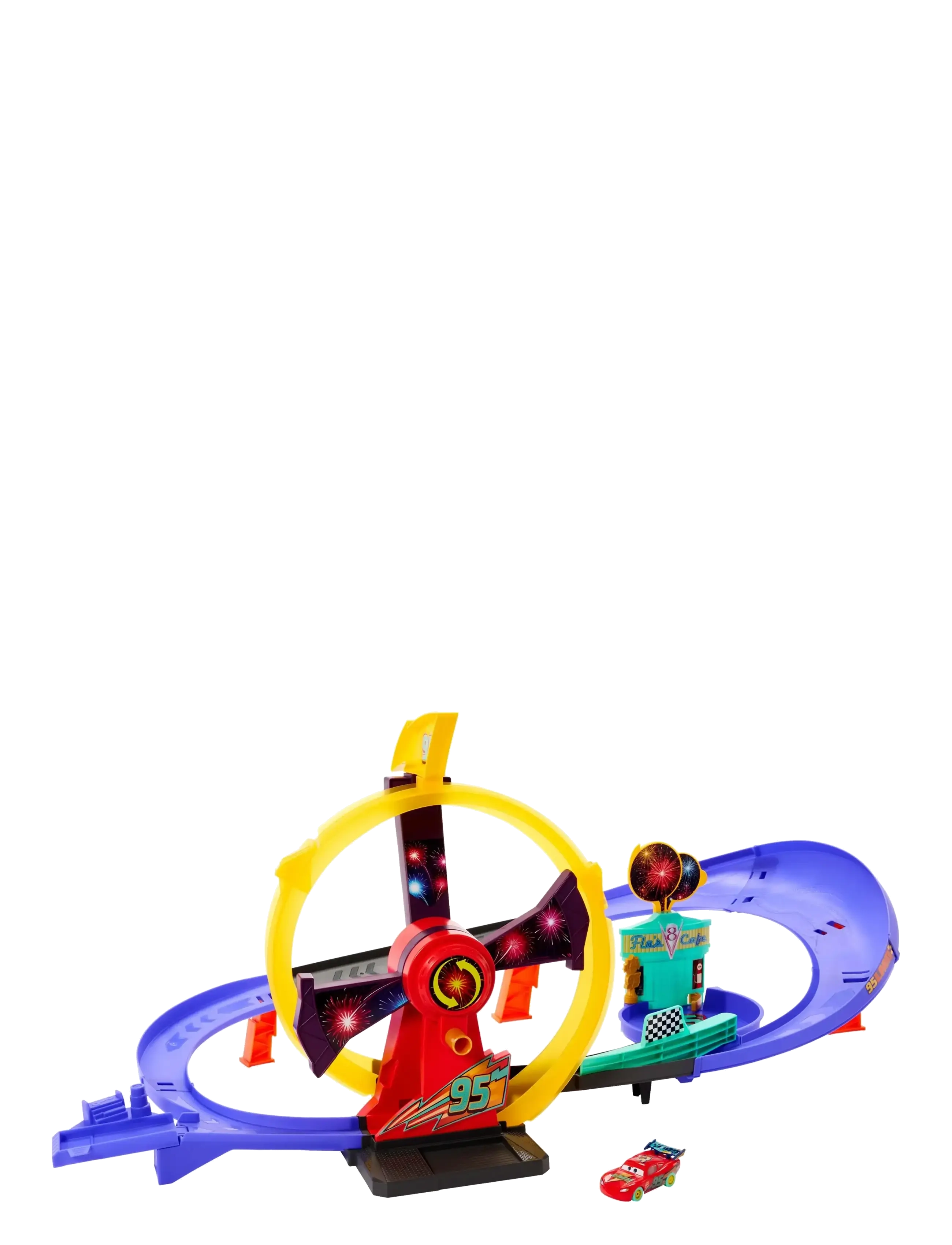 Disney Pixar Cars - DIsney and Pixar Cars Race to Celebrate Lightning McQueen Celebration Raceway Playset - multicolor - 3