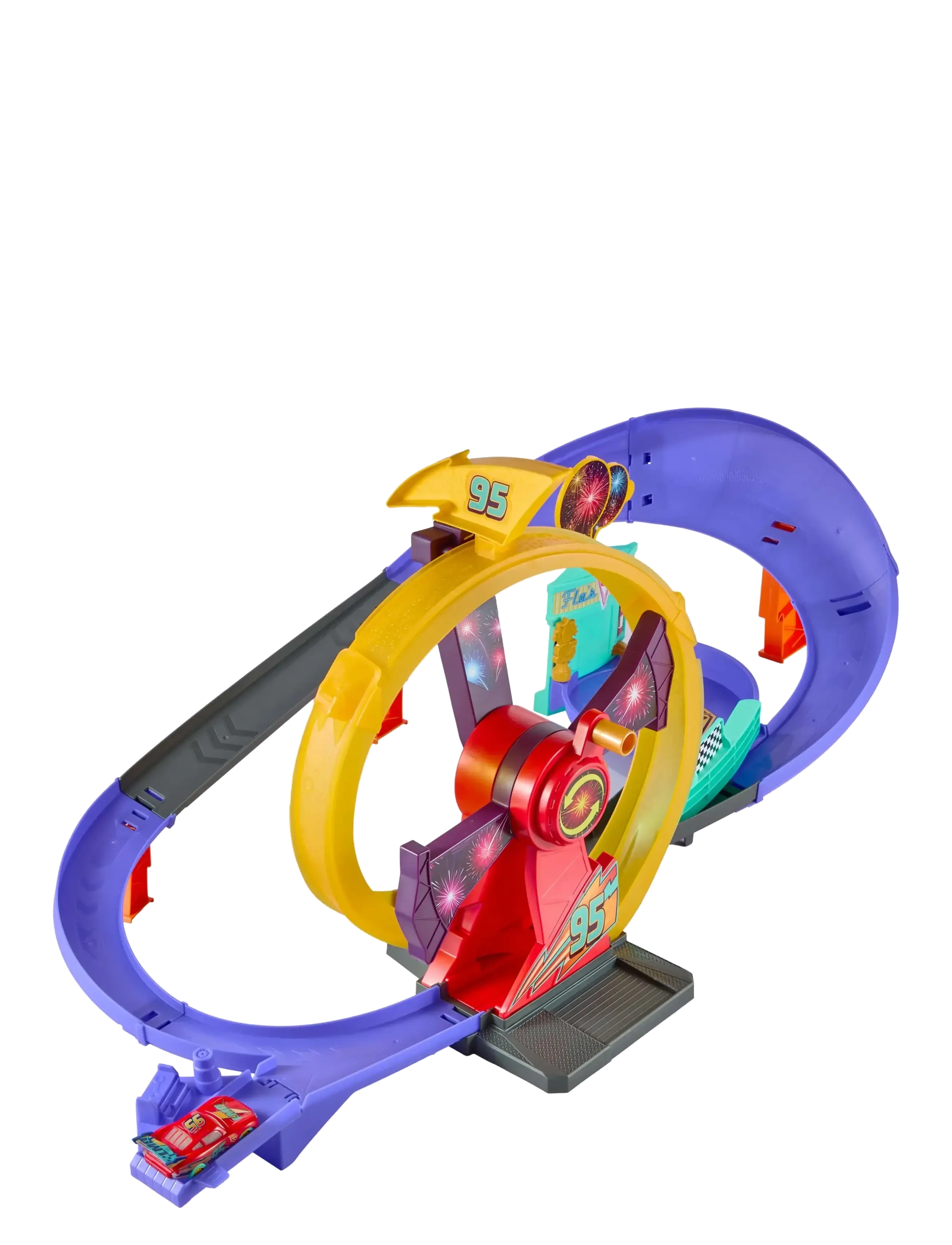 Disney Pixar Cars - DIsney and Pixar Cars Race to Celebrate Lightning McQueen Celebration Raceway Playset - multicolor - 4