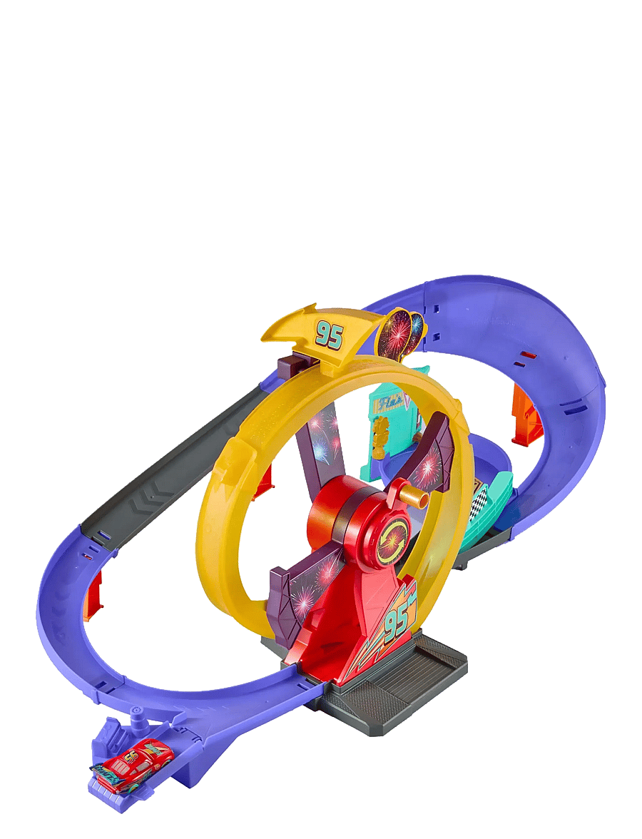 Disney Pixar Cars - DIsney and Pixar Cars Race to Celebrate Lightning McQueen Celebration Raceway Playset - multicolor - 4