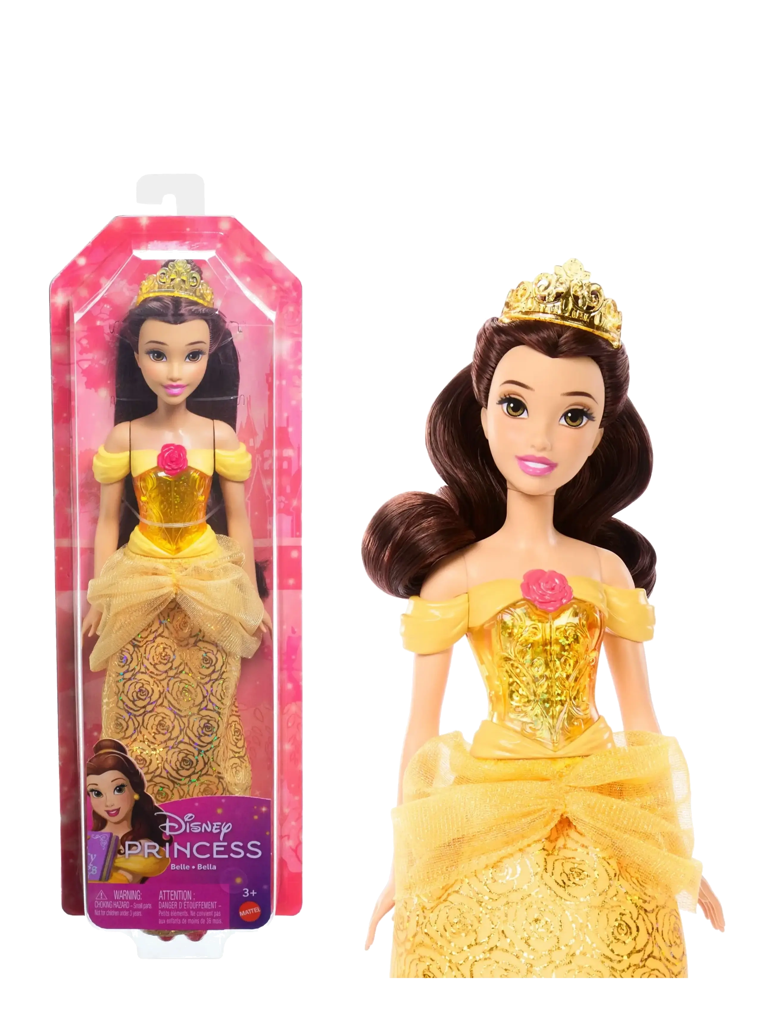 DISNEY PRINCESS Disney Princess Belle Doll With Sparkling Fashion & Accessoires, Inspired By Beauty & The Beast Patterned - One Size - Kinder