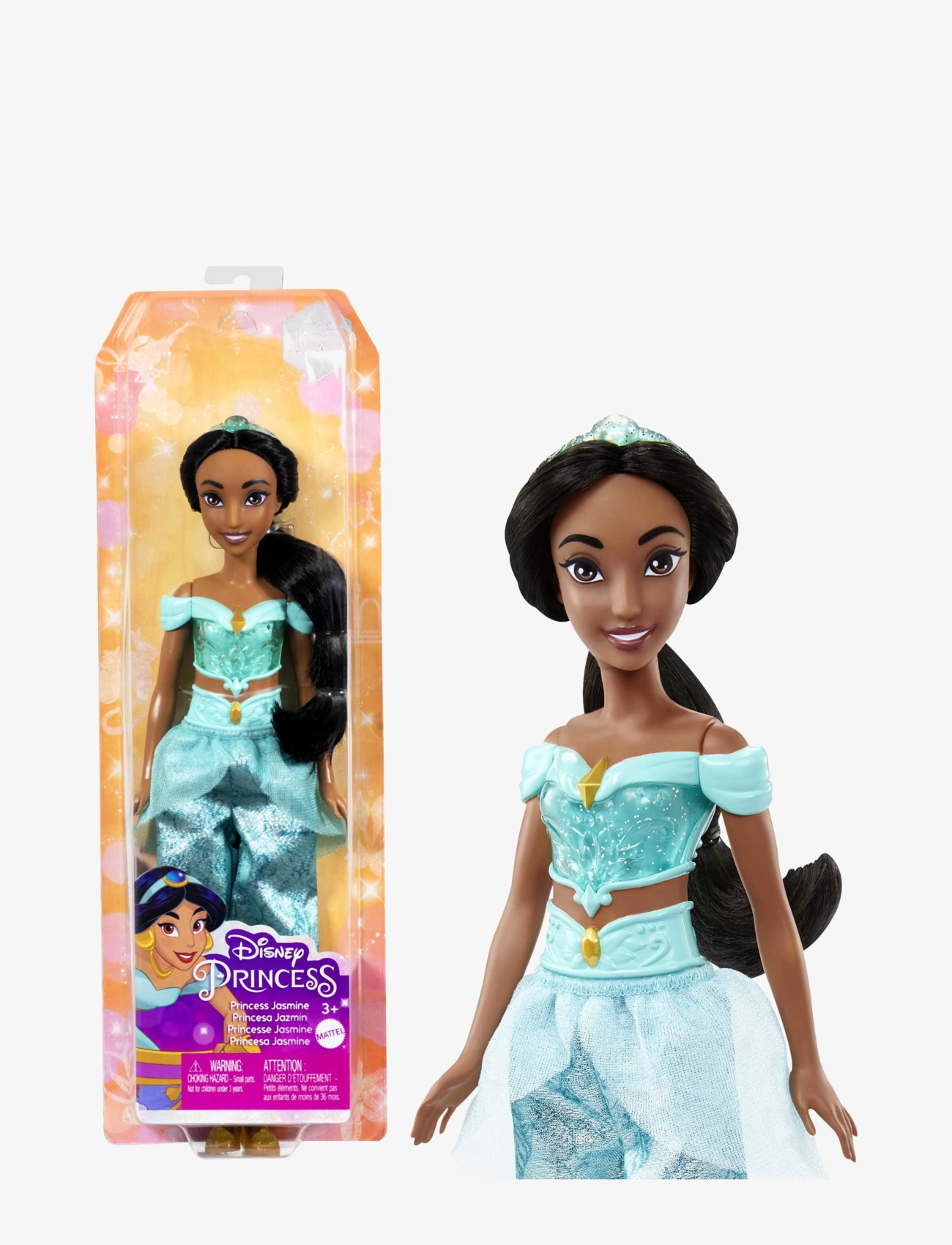 DISNEY PRINCESS Disney Princess Jasmine Doll With Sparkling Fashion & Accessoires, Inspired By Aladdin Movie Patterned - One Size - Kinder