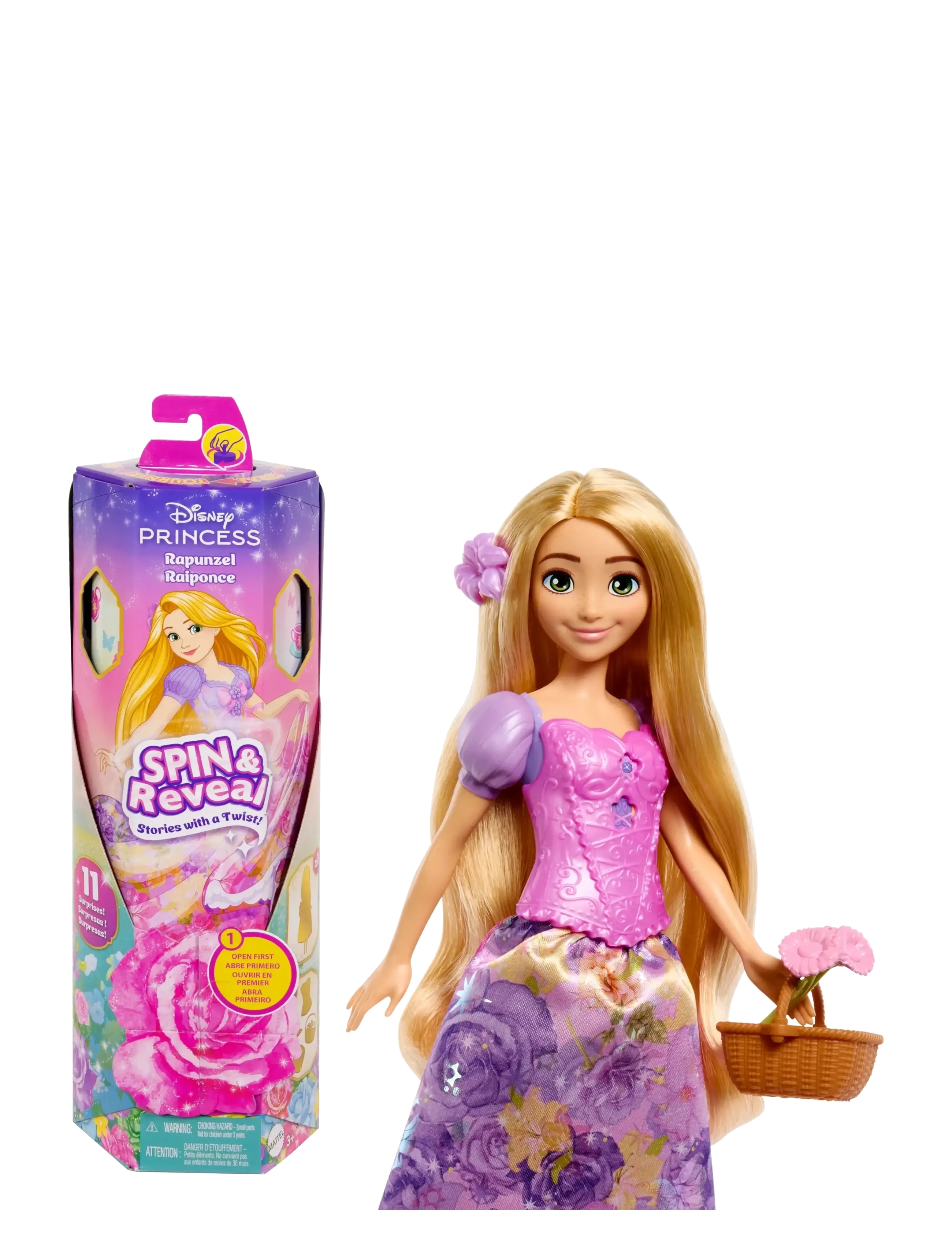 Disney Princess Spin & Reveal Rapunzel Fashion Doll Accessories With 11 Surprises, One Size, Dolls Accessories, Mehrfarbig/gemustert - Dolls, Kinder