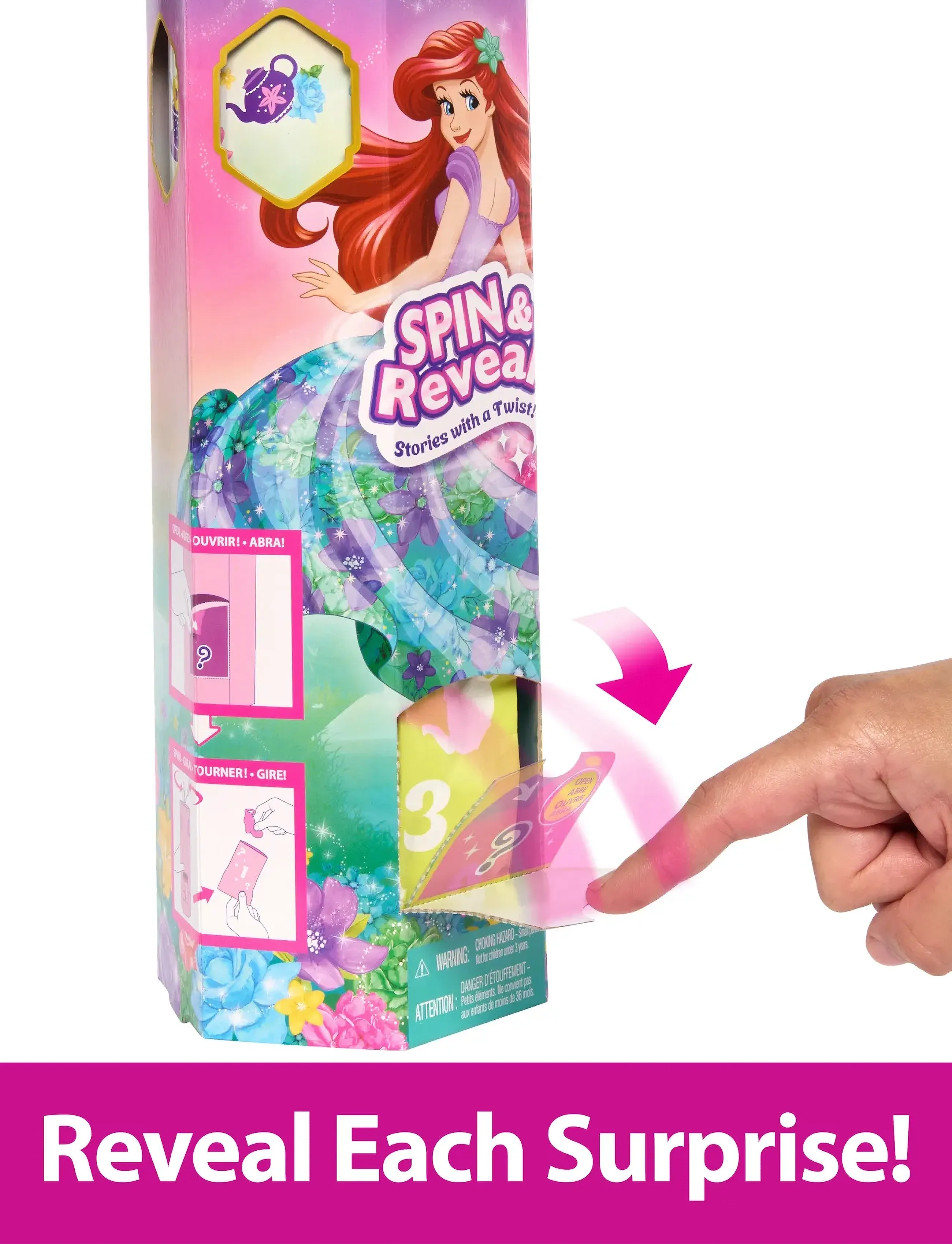 Disney Princess Spin & Reveal Ariel Fashion Doll Accessories With 11 Surprises, One Size, Dolls Accessories, Mehrfarbig/gemustert - Dolls, Kinder