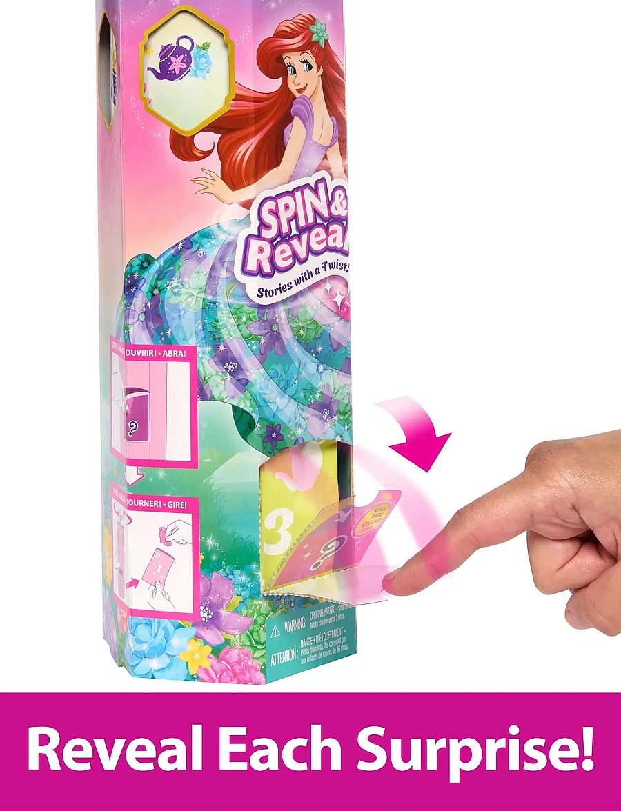 Disney Princess - Disney Princess Spin & Reveal Ariel Fashion Doll & Accessories with 11 Surprises - nukud - multicolor - 0