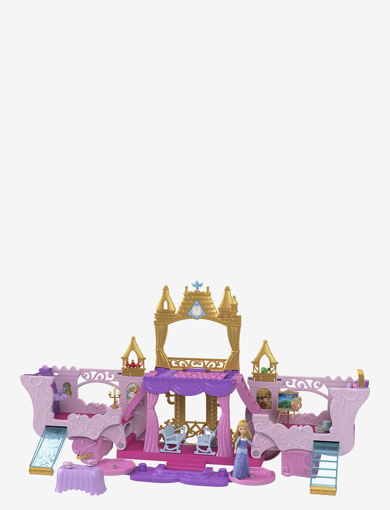 Disney Princess - Disney Princess Carriage to Castle Transforming Playset with Aurora Small Doll, 4 Figures & 3 Levels - lekset - multicolor - 1