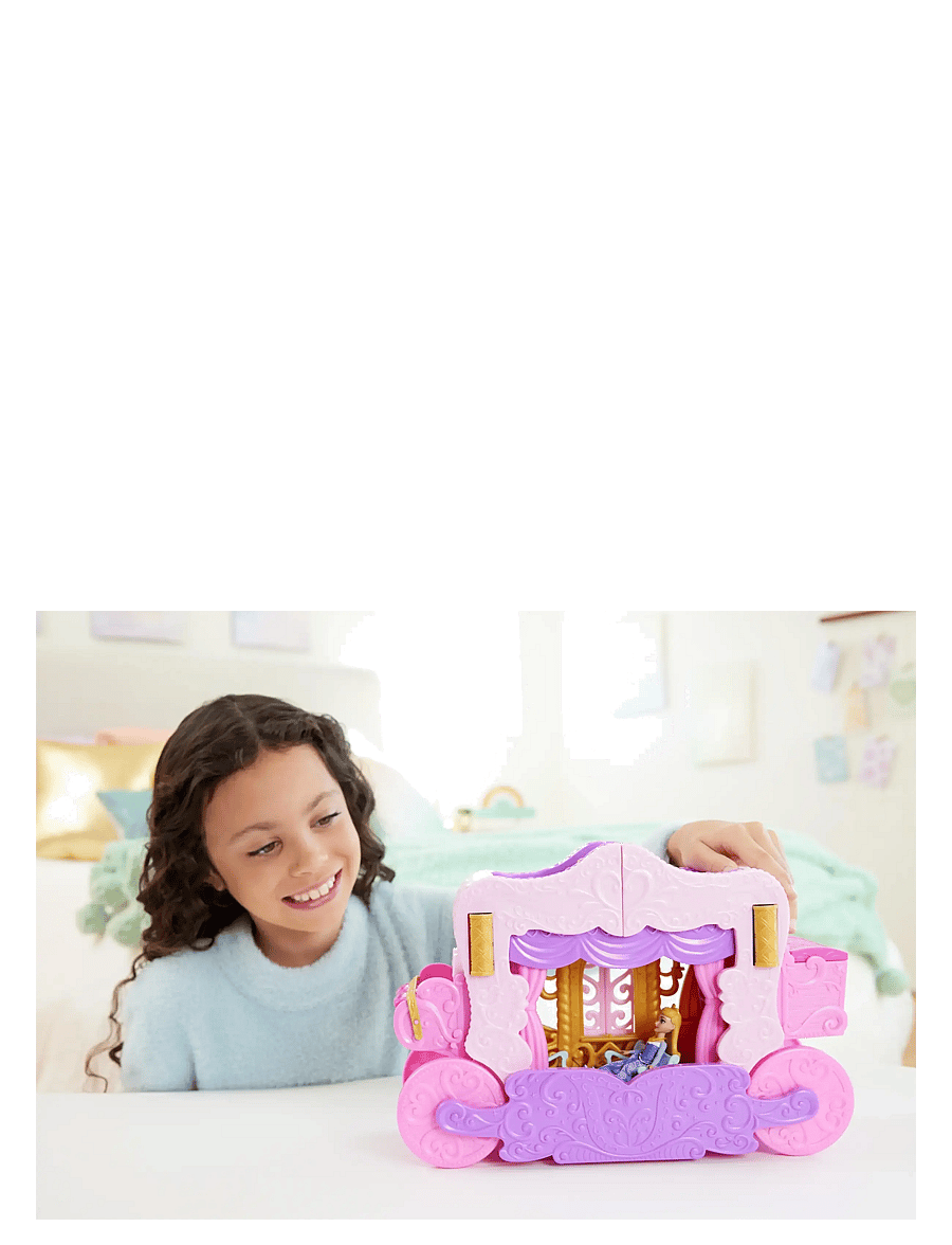 Disney Princess - Disney Princess Carriage to Castle Transforming Playset with Aurora Small Doll, 4 Figures & 3 Levels - Žaidimų rinkiniai - multicolor - 4