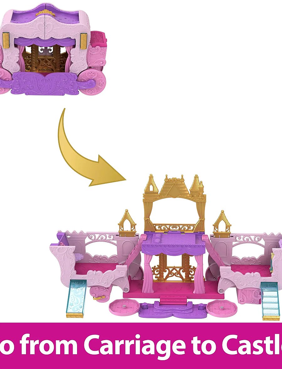 Disney Princess - Disney Princess Carriage to Castle Transforming Playset with Aurora Small Doll, 4 Figures & 3 Levels - spiel-sets - multicolor - 0