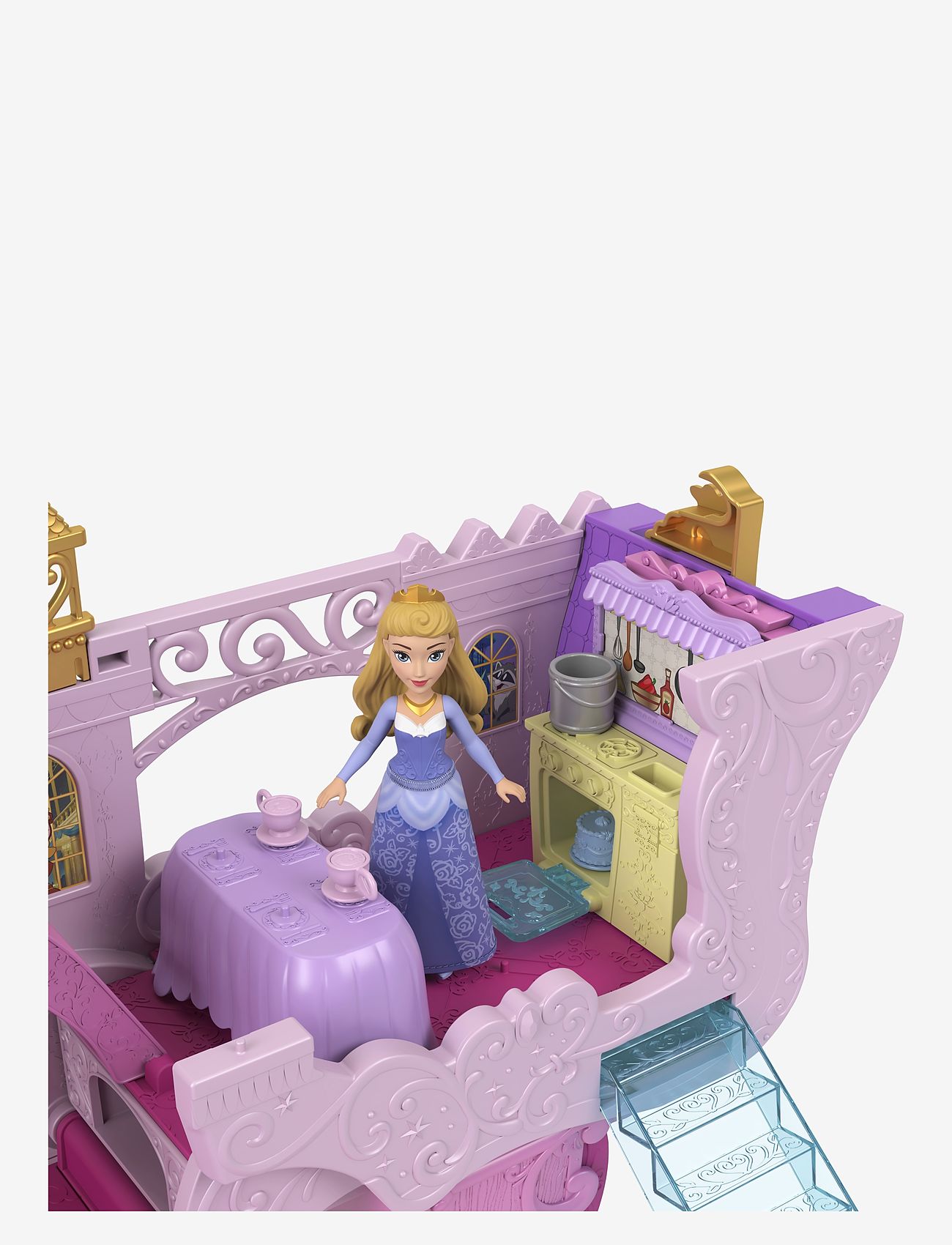 Disney Princess - Disney Princess Carriage to Castle Transforming Playset with Aurora Small Doll, 4 Figures & 3 Levels - lekset - multicolor - 4
