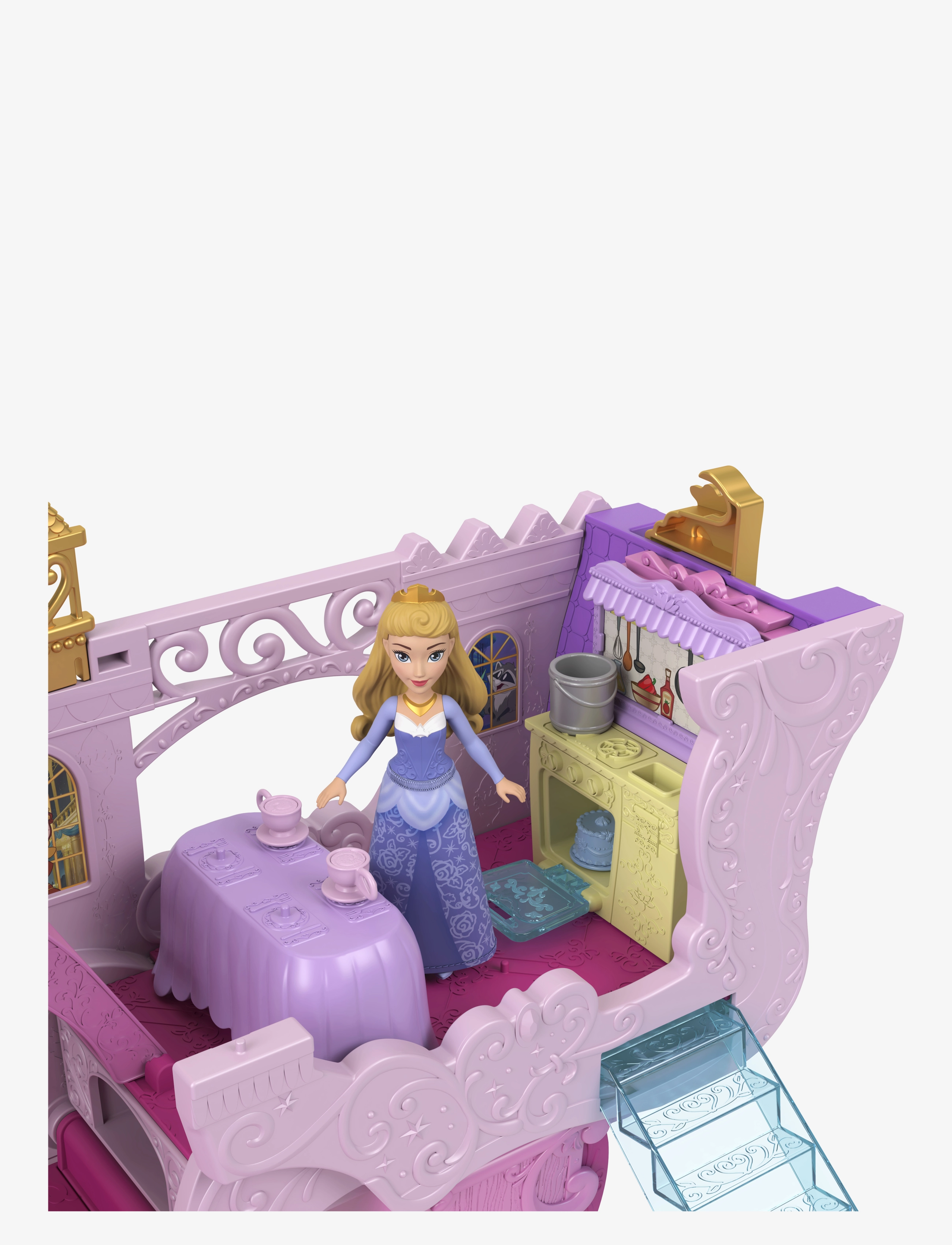Disney Princess - Disney Princess Carriage to Castle Transforming Playset with Aurora Small Doll, 4 Figures & 3 Levels - spiel-sets - multicolor - 4