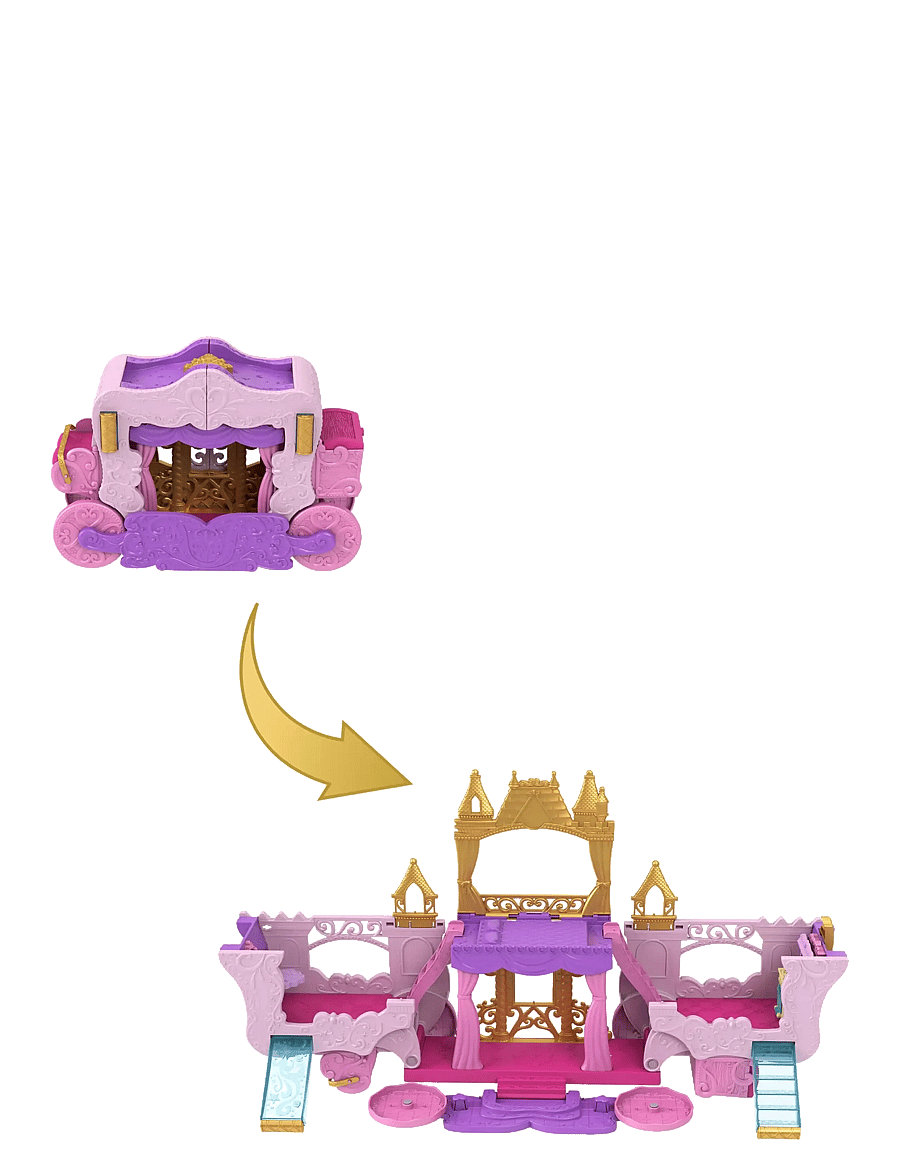 Disney Princess - Disney Princess Carriage to Castle Transforming Playset with Aurora Small Doll, 4 Figures & 3 Levels - Žaidimų rinkiniai - multicolor - 3