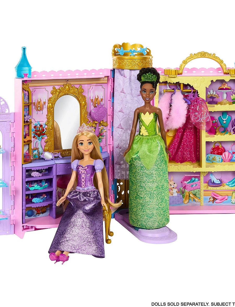 Disney Princess - Disney Princess Ready for the Ball Closet with Fashions, Accessories, & Storage, Opens 2 Feet Wide - dúkkuhús - multicolor - 0