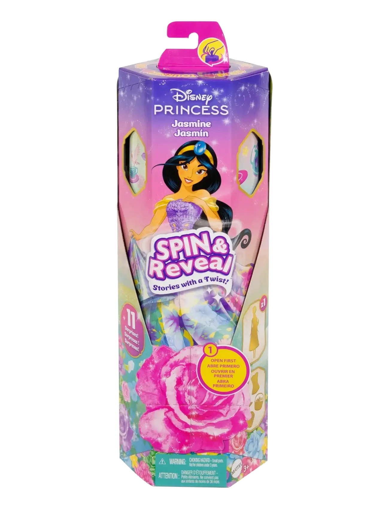 Disney Princess - Disney Princess Spin & Reveal Jasmine Fashion Doll & Accessories with 11 Surprises - dockor - multi color - 3