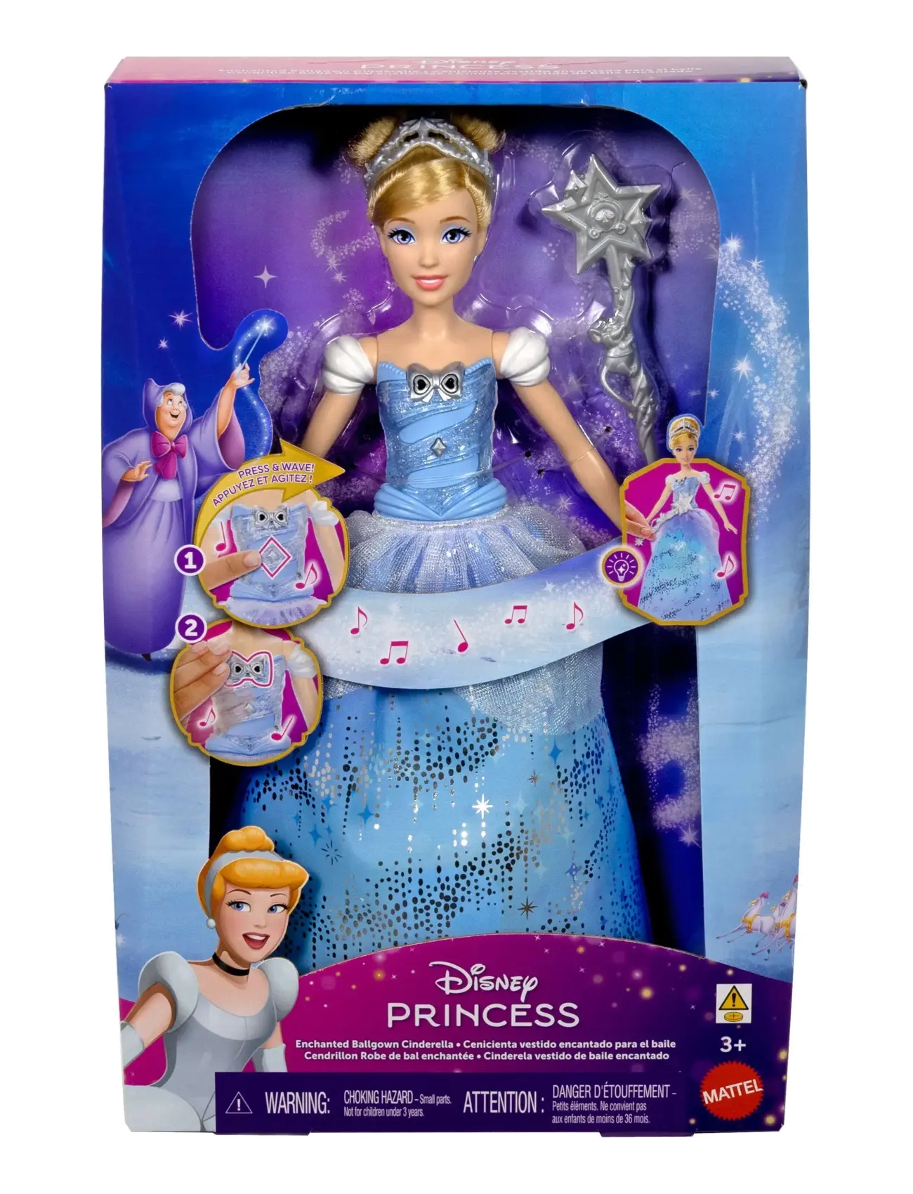 Disney Princess - Disney Princess Enchanted Ballgown Cinderella Fashion Doll with Lights & Sounds, Inspired by Movie - die niedrigsten preise - multi color - 5