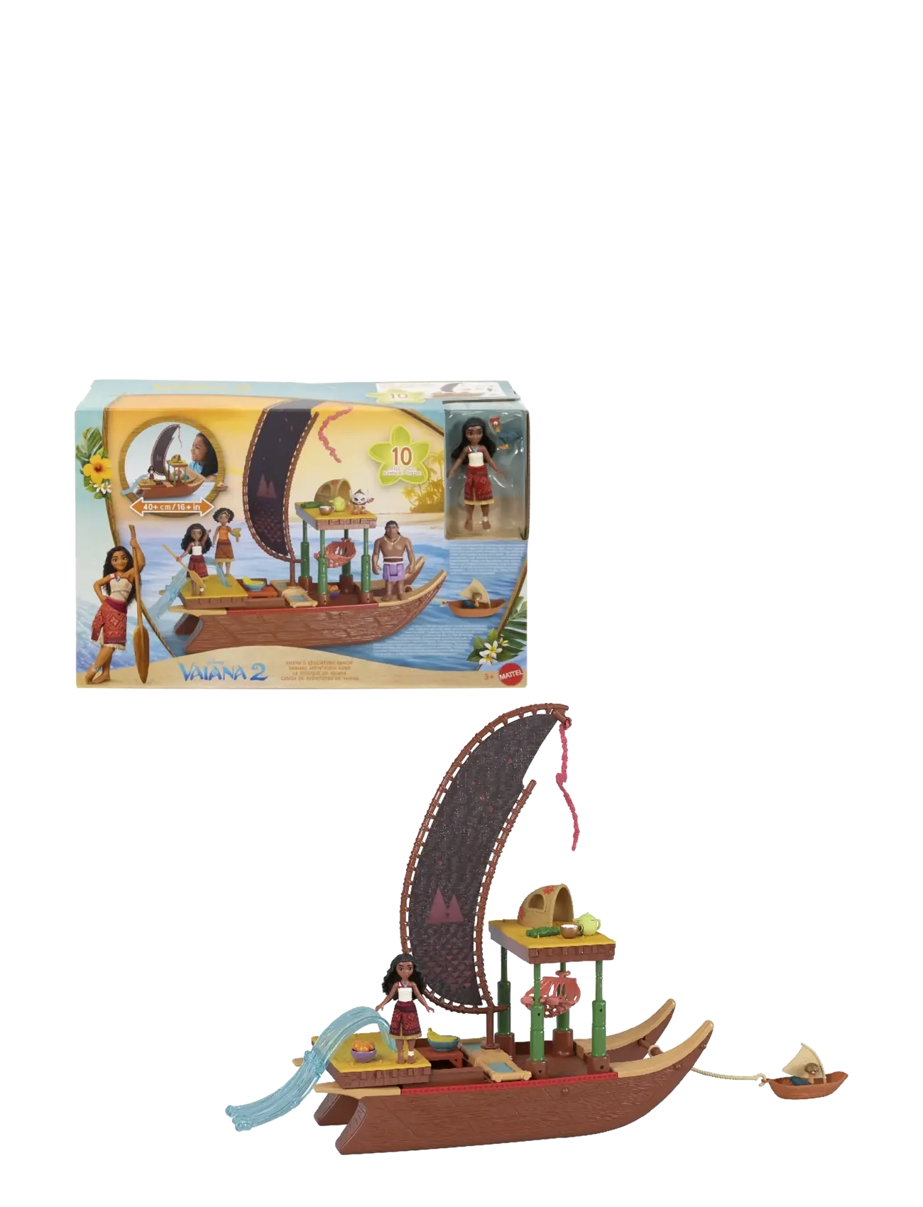 Disney Princess Disney Vaiana 2 Toys, Vaiana’s Adventure Canoe Playset with 1 Small Doll, 1 Canoe & 10 Accessories - Disney - MULTICOLOR / multi