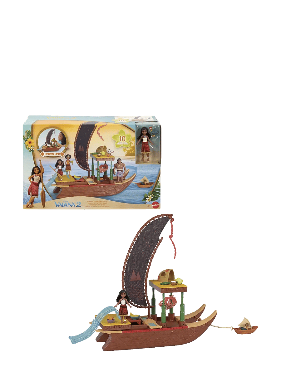 Disney Princess - Disney Vaiana 2 Toys, Vaiana’s Adventure Canoe Playset with 1 Small Doll, 1 Canoe & 10 Accessories - mängukomplektid - multicolor - 0