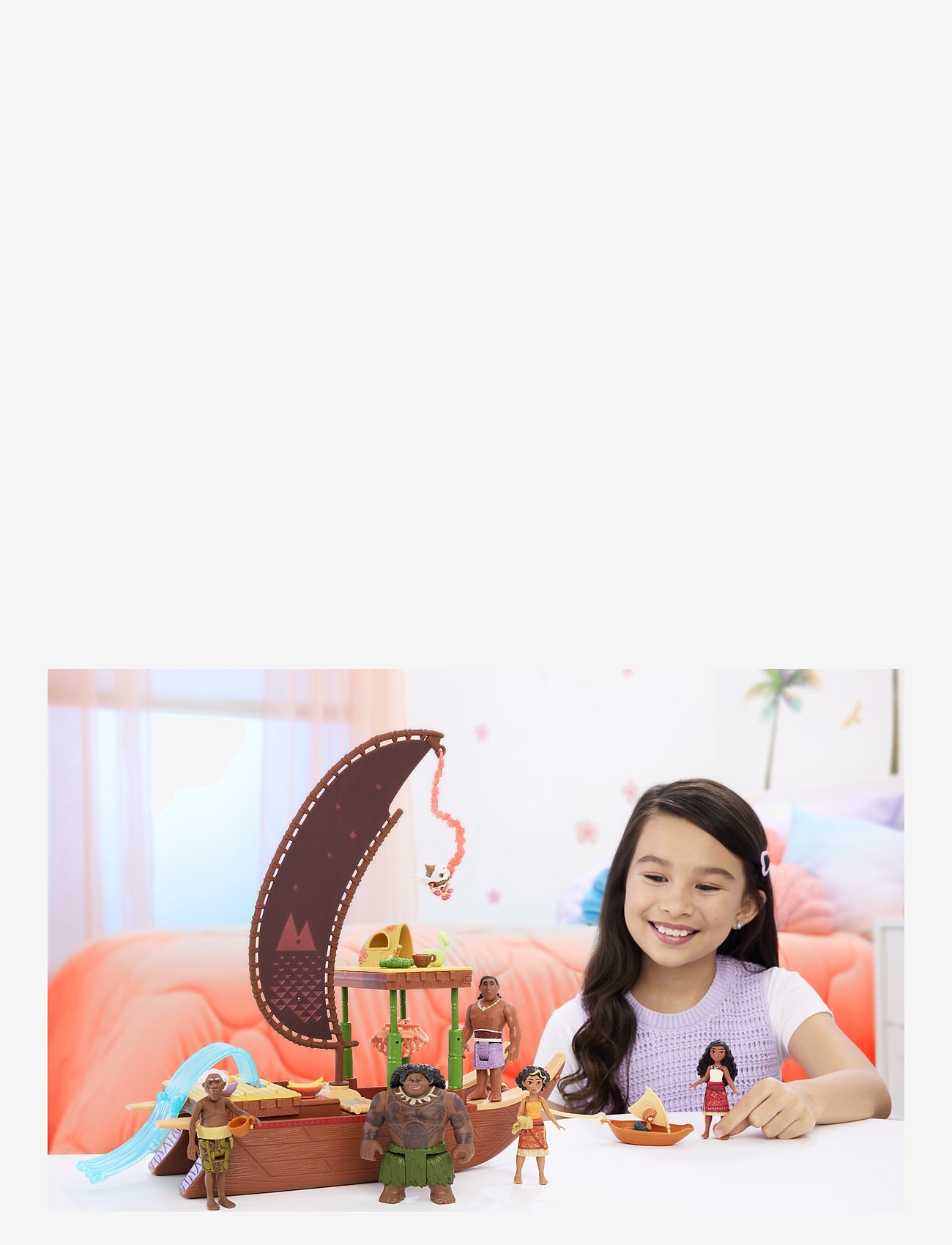 Disney Princess - Disney Vaiana 2 Toys, Vaiana’s Adventure Canoe Playset with 1 Small Doll, 1 Canoe & 10 Accessories - spiel-sets - multicolor - 3