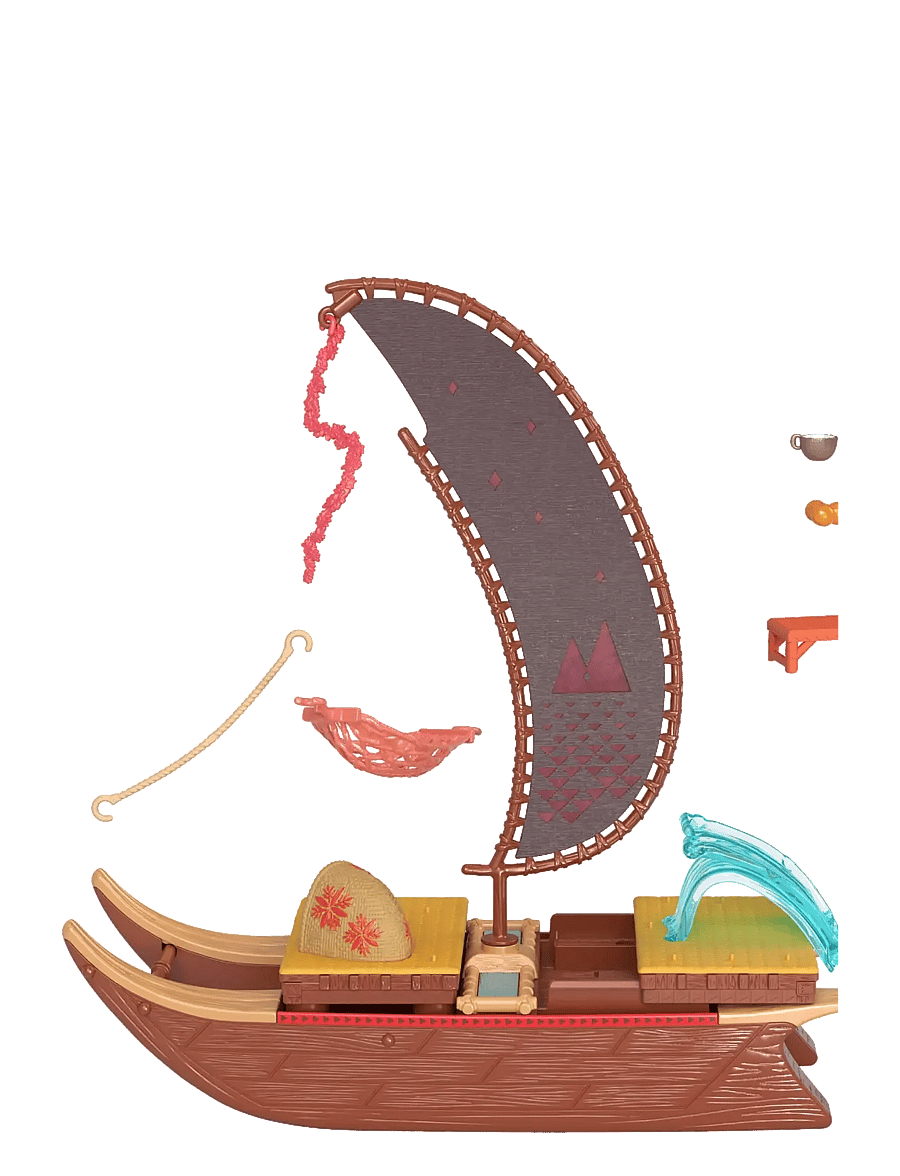 Disney Princess - Disney Vaiana 2 Toys, Vaiana’s Adventure Canoe Playset with 1 Small Doll, 1 Canoe & 10 Accessories - mängukomplektid - multicolor - 4