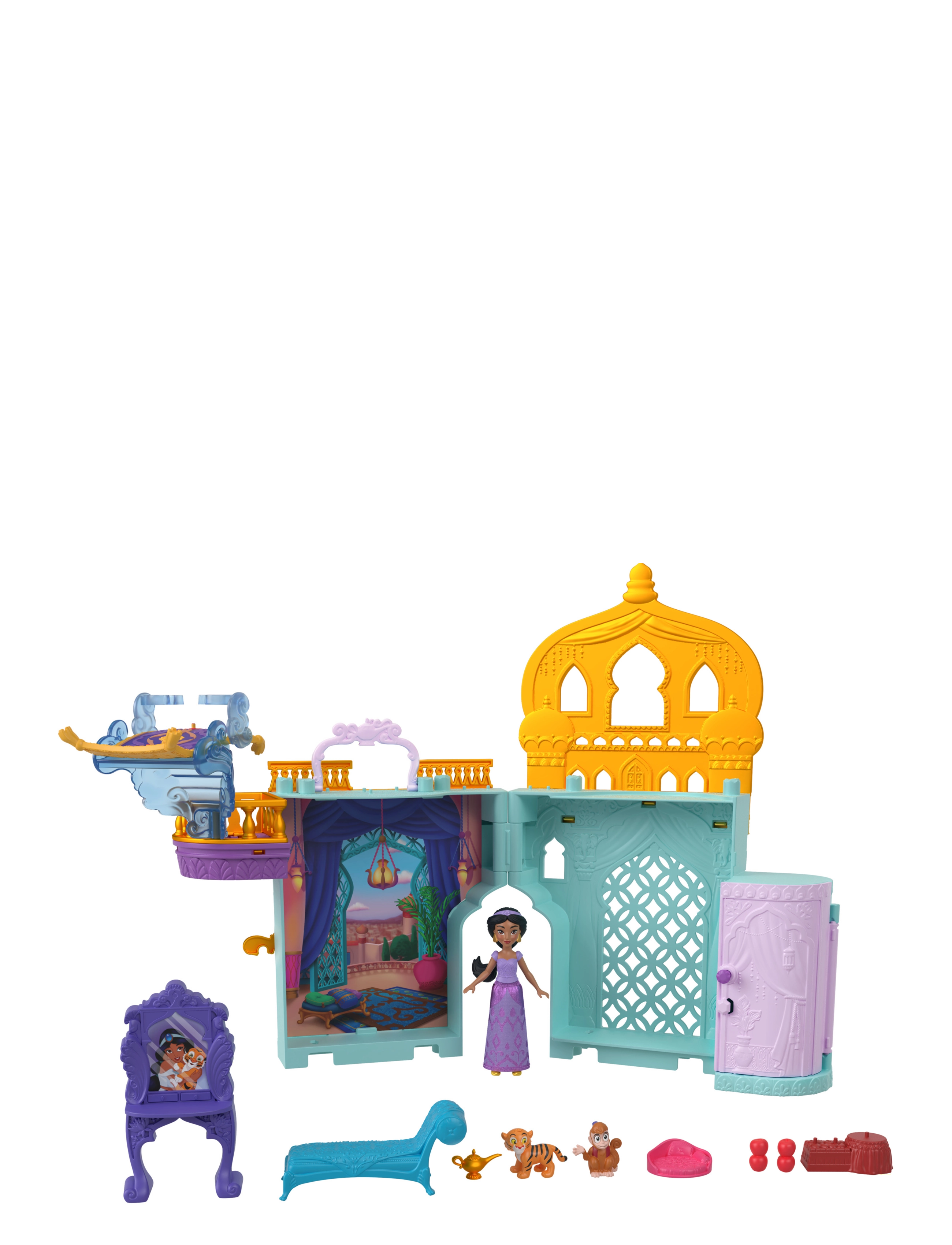Disney Princess Jasmine Stacking Castle Doll House with Small Doll, Inspired by Disney Movie Aladdin - MULTI COLOR