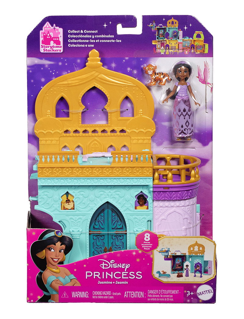 Disney Princess - Disney Princess Jasmine Stacking Castle Doll House with Small Doll, Inspired by Disney Movie Aladdin - play sets - multi color - 5